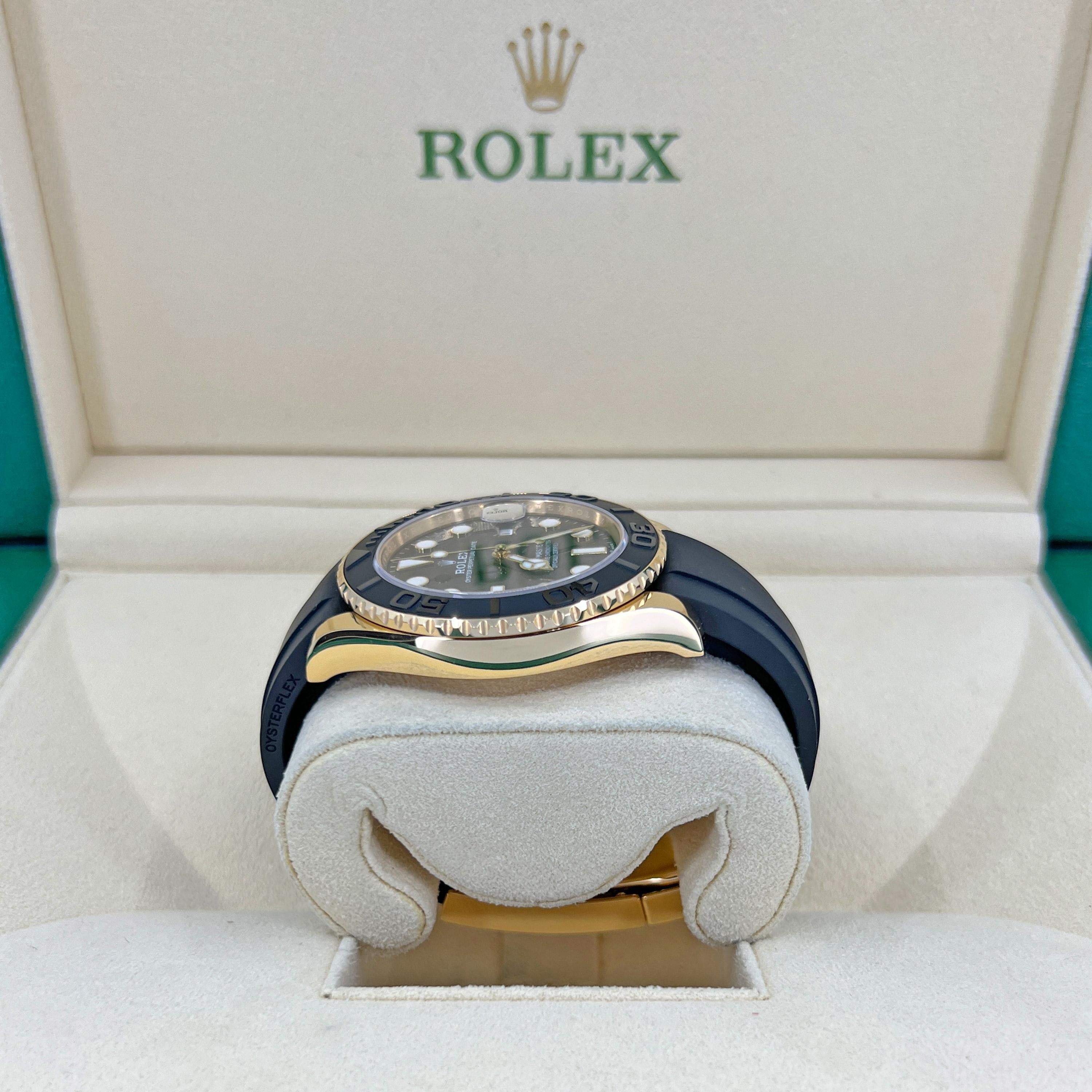 Rolex Yacht-Master 42 Yellow Gold Black Dial 2022 226658 Unworn Watch Complete In New Condition For Sale In New York, NY