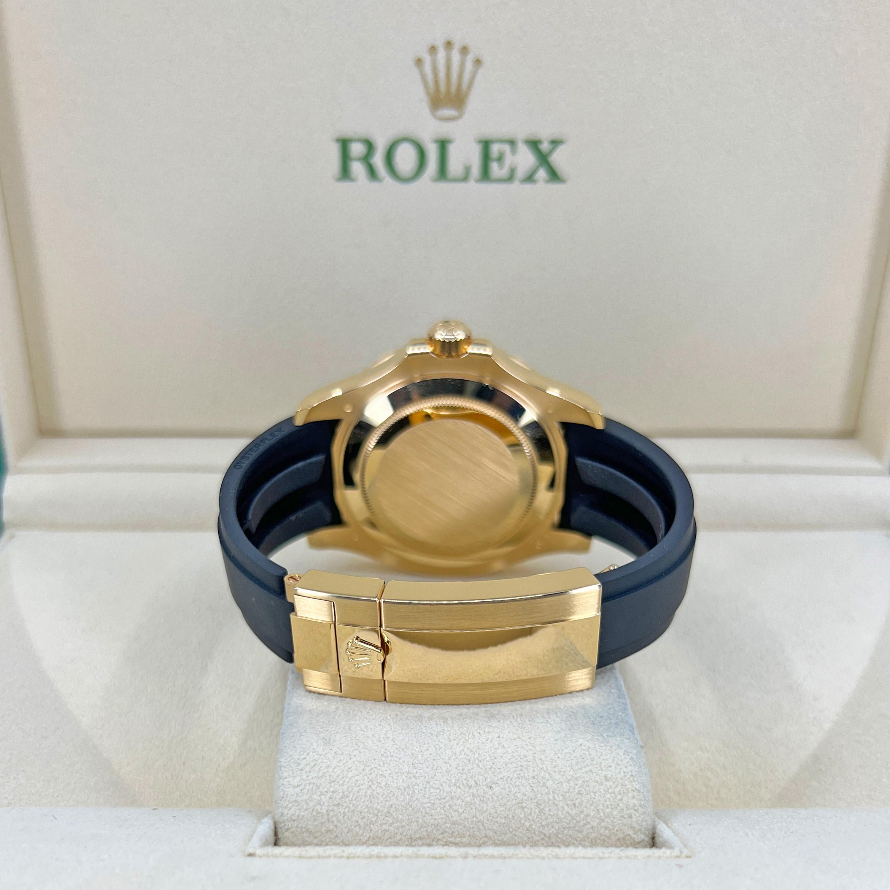 Men's Rolex Yacht-Master 42 Yellow Gold Black Dial 2022 226658 Unworn Watch Complete For Sale