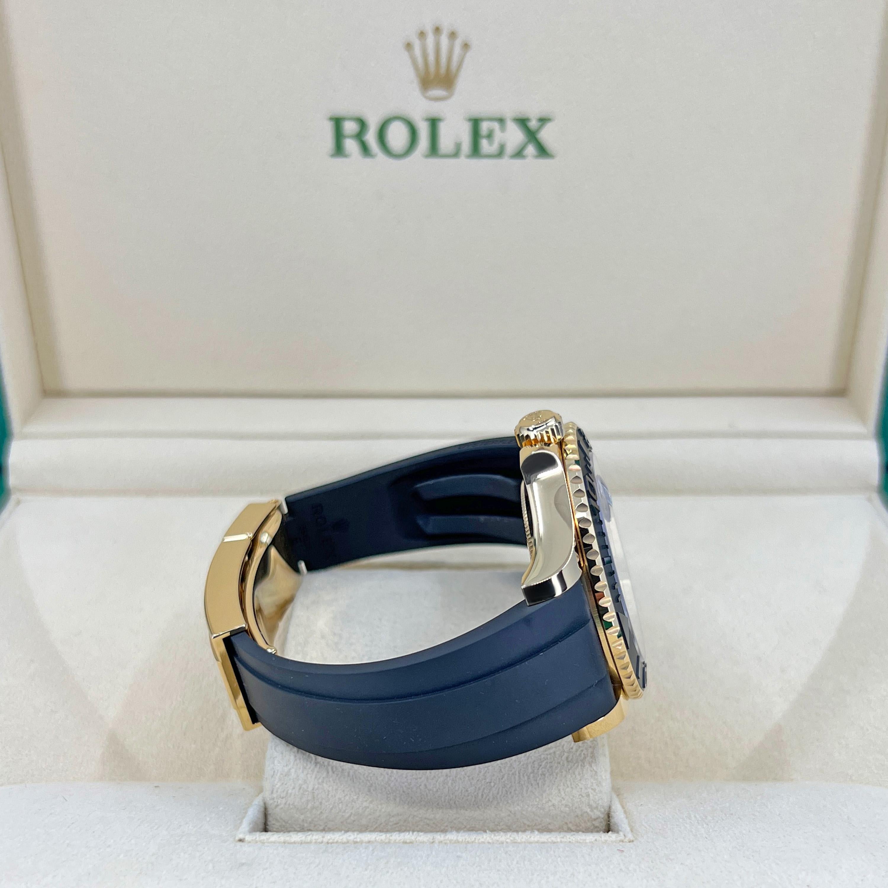 Rolex Yacht-Master 42 Yellow Gold Black Dial 2022 226658 Unworn Watch Complete For Sale 1