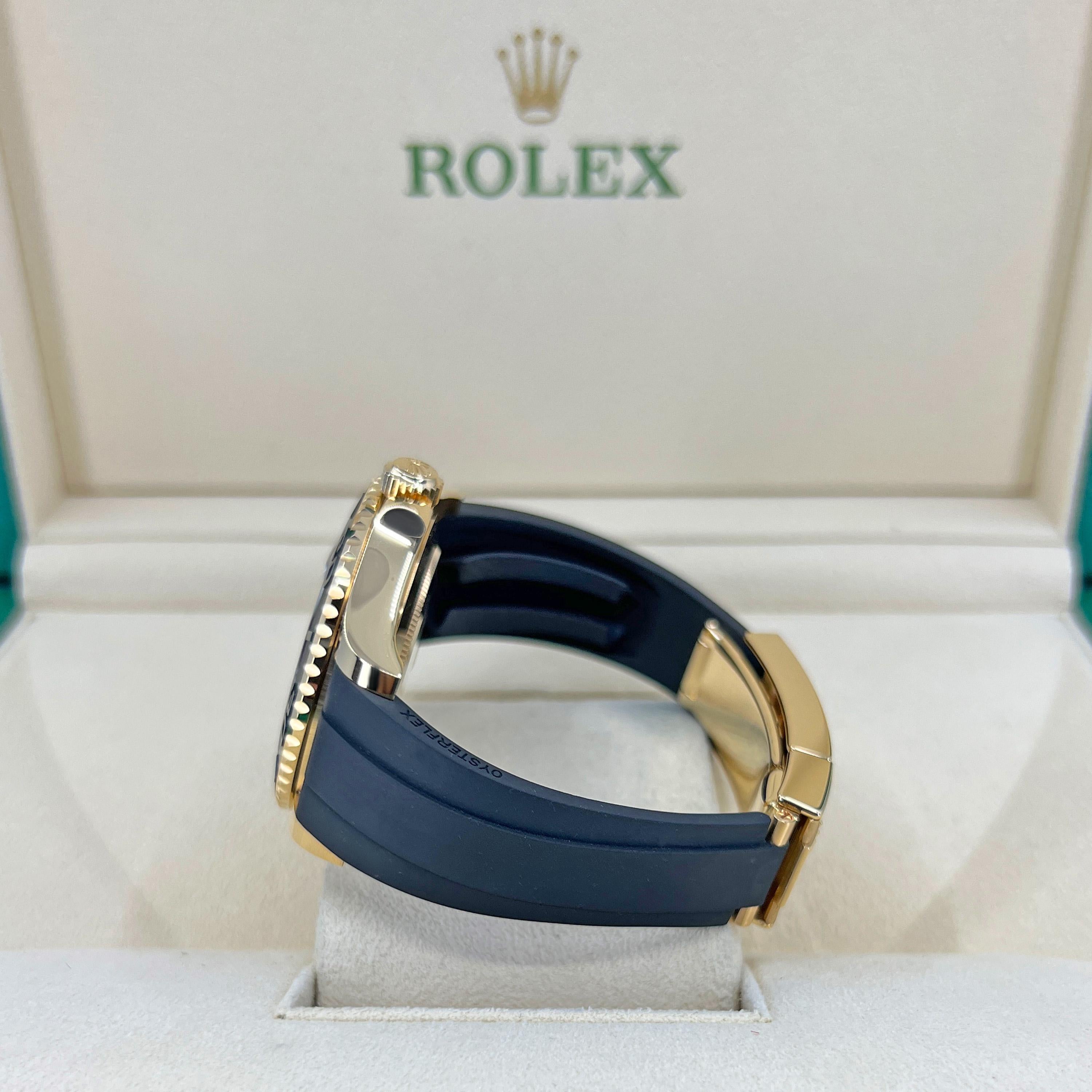 Rolex Yacht-Master 42 Yellow Gold Black Dial 2022 226658 Unworn Watch Complete For Sale 2