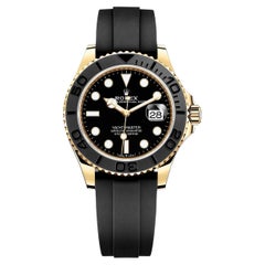 Used Rolex Yacht-Master 42 Yellow Gold Black Dial 2022 226658 Unworn Watch Complete