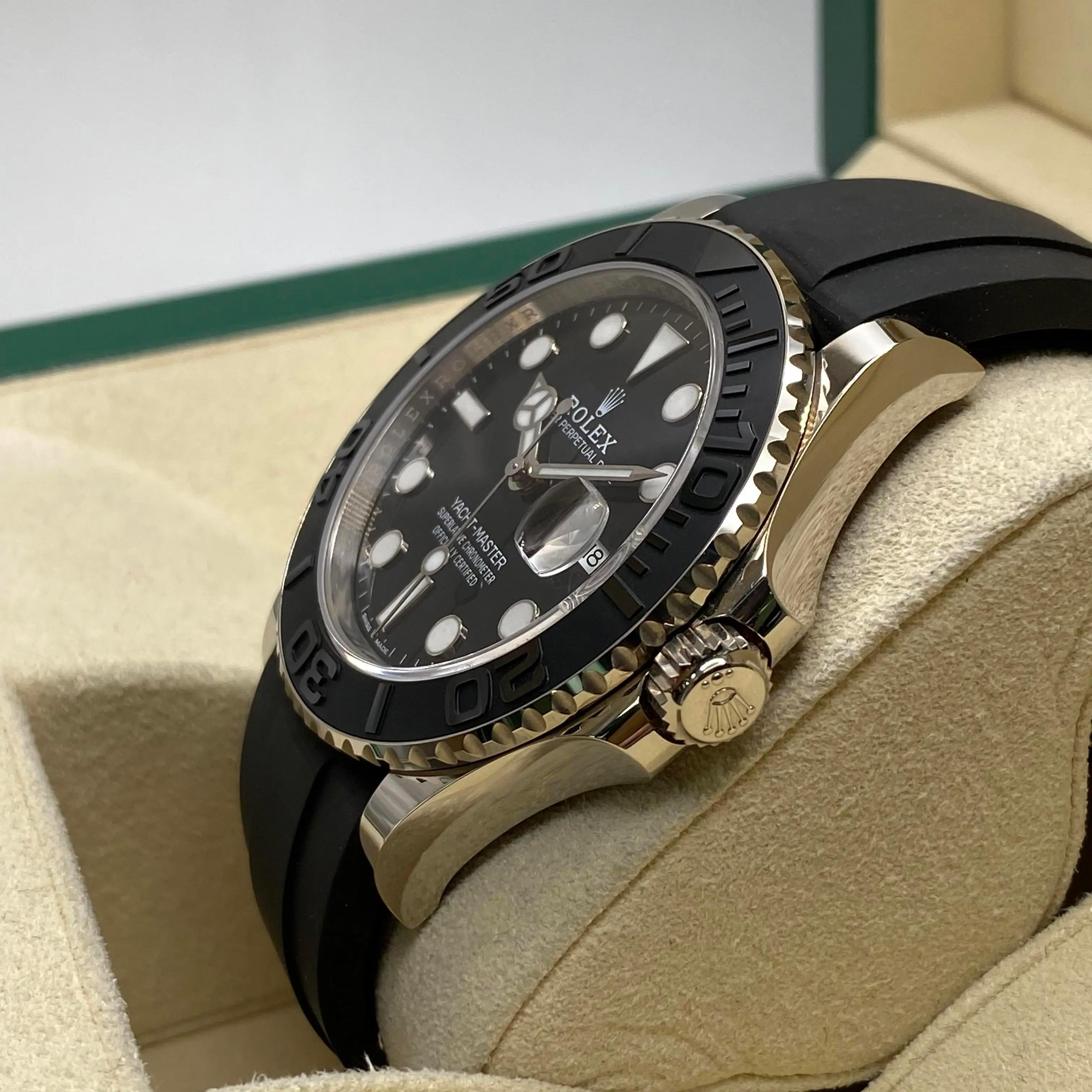 Men's Unworn Rolex Yacht-Master 42mm White Gold Black Dial Automatic Mens Watch 226659 For Sale
