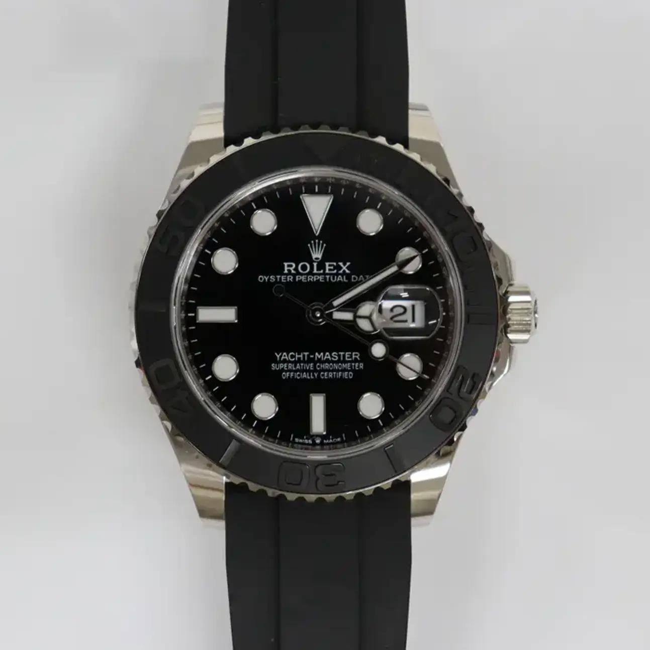 Unworn Rolex Yacht-Master 42mm White Gold Black Dial Automatic Mens Watch 226659 For Sale 4
