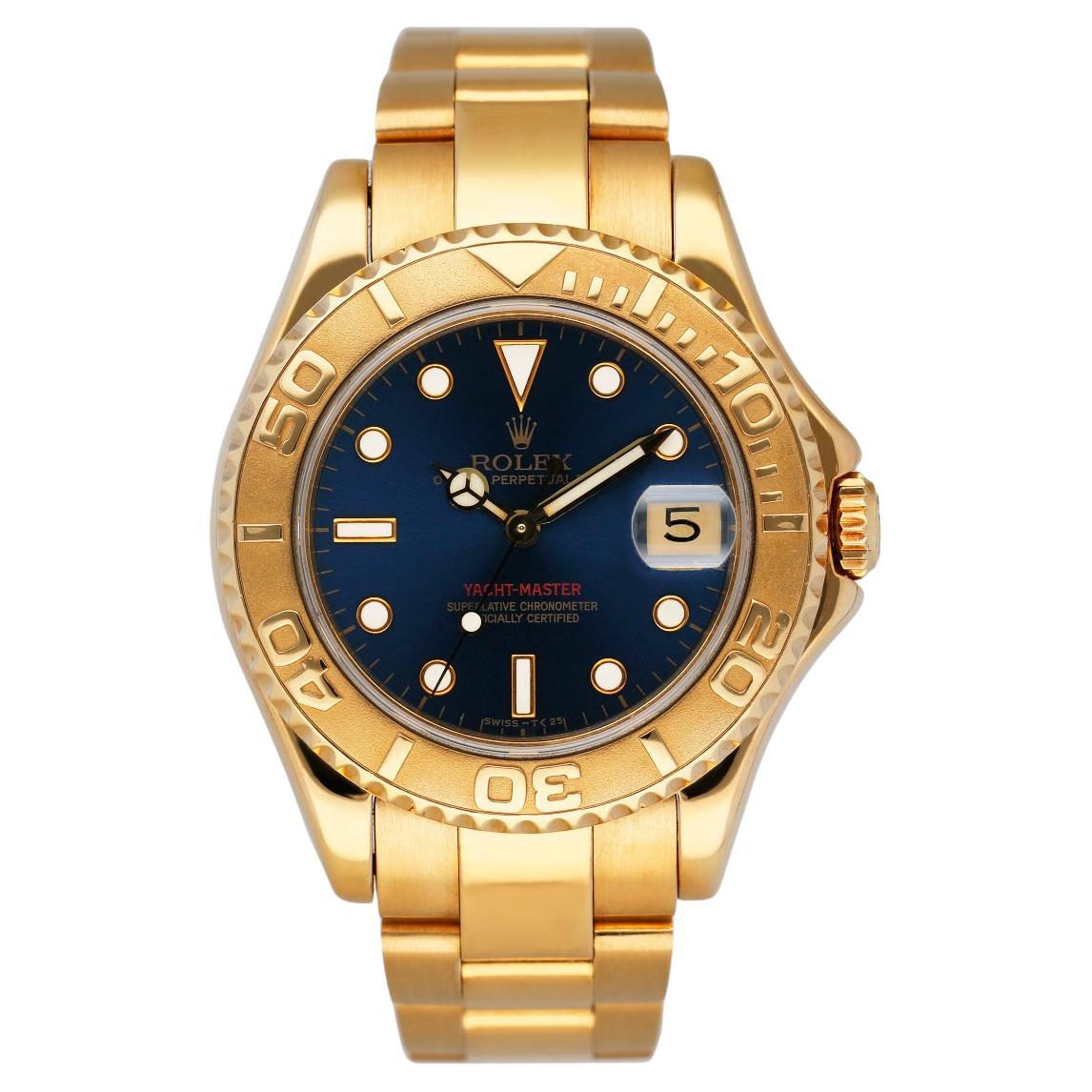 Rolex Yacht Master 68628 Blue Dial 18K Yellow Gold Watch