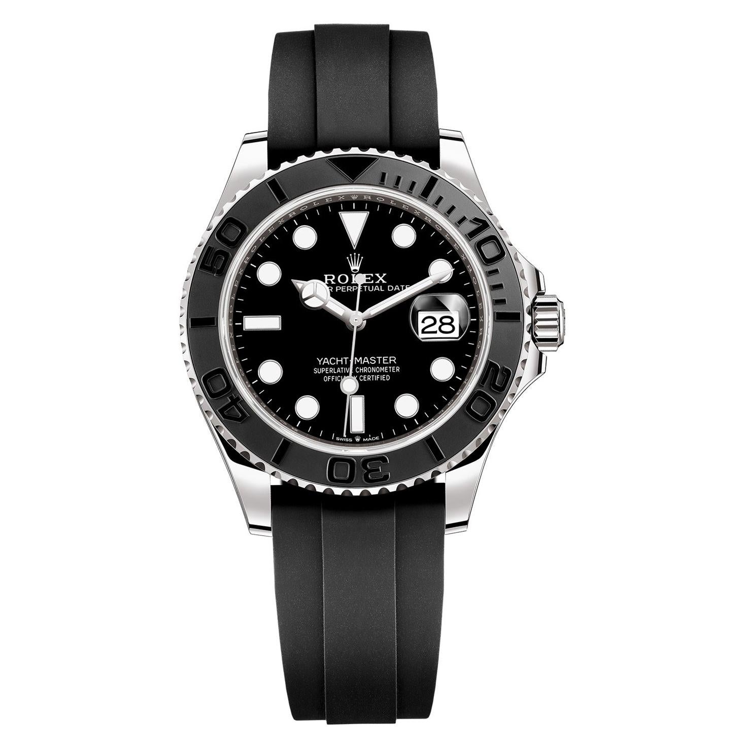 Rolex Yacht-Master Automatic Black Dial 18ct Oysterflex Rubber Strap 226659