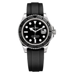 Used Rolex Yacht-Master Automatic Black Dial 18ct Oysterflex Rubber Strap 226659