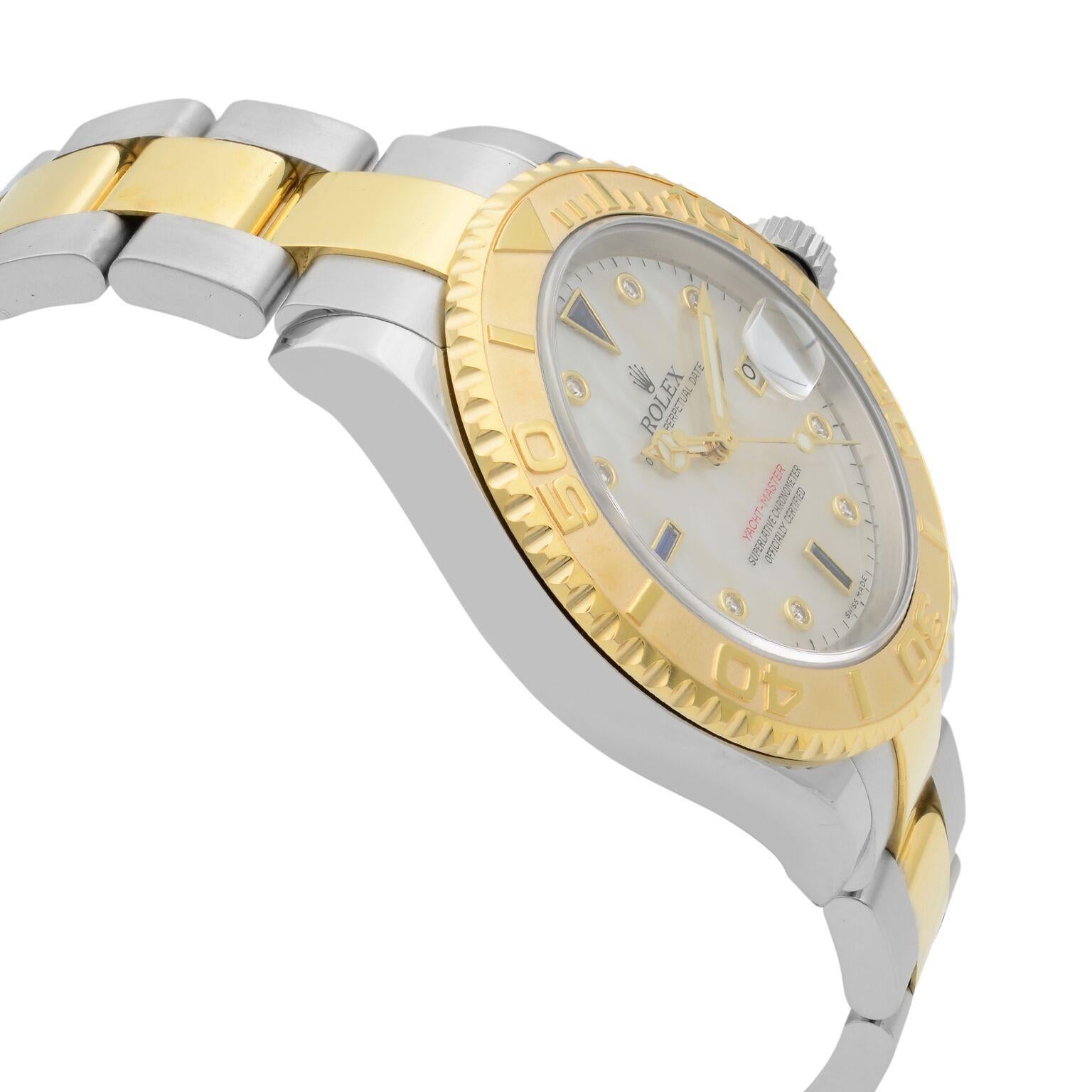 rolex yacht-master 40 diamond & sapphire dial watch 16623
