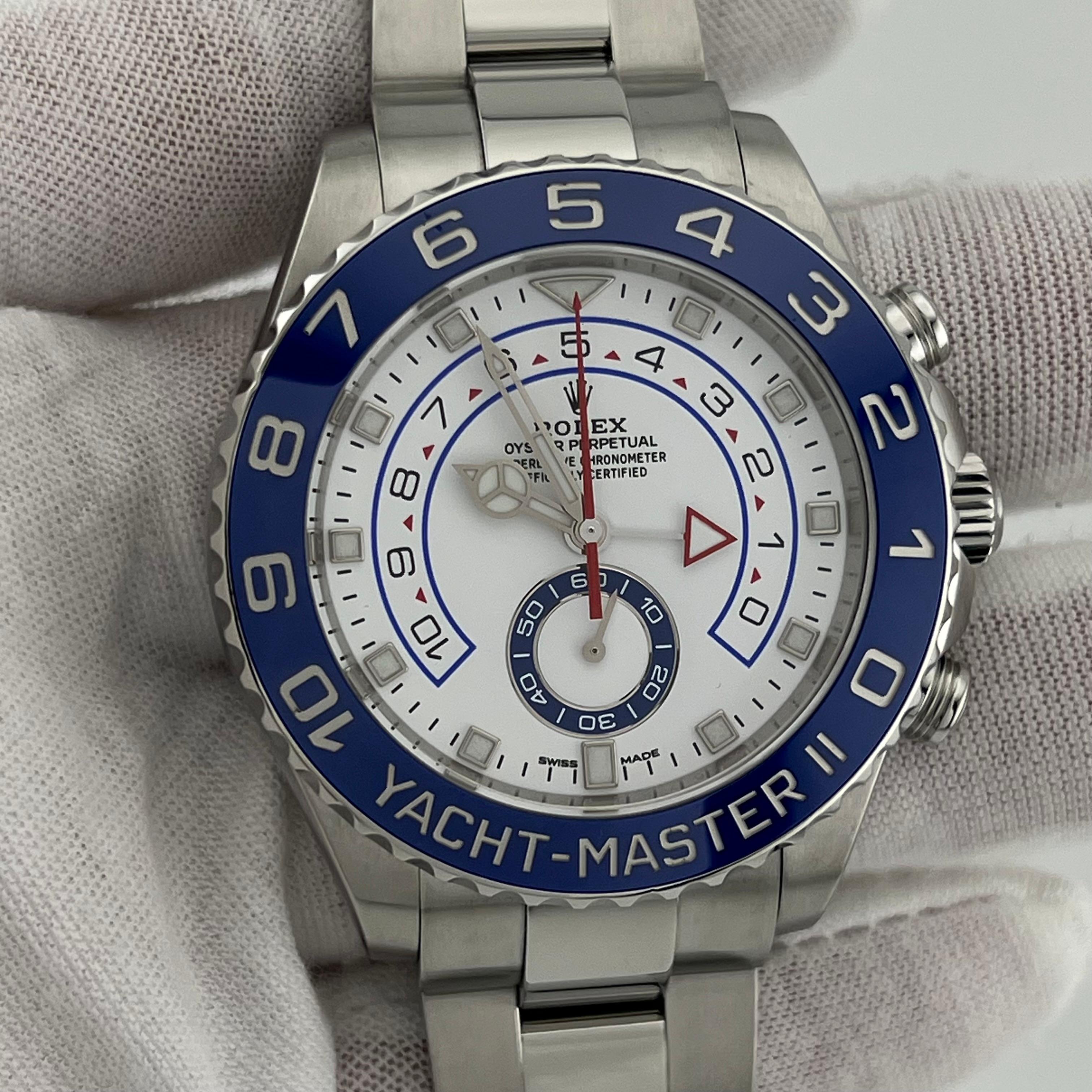 Rolex Yacht Master II 116680 44 mm céramique bleue acier inoxydable Boîte papier 8