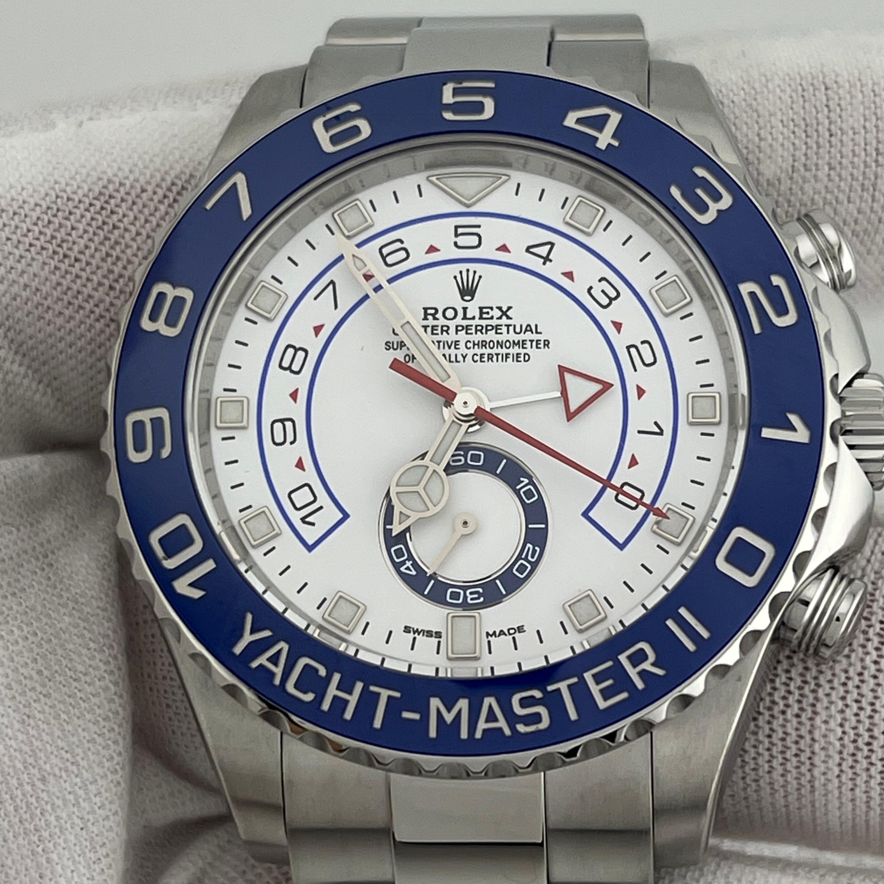  Rolex Yacht Master II 116680 44 mm céramique bleue acier inoxydable Boîte papier Pour hommes 