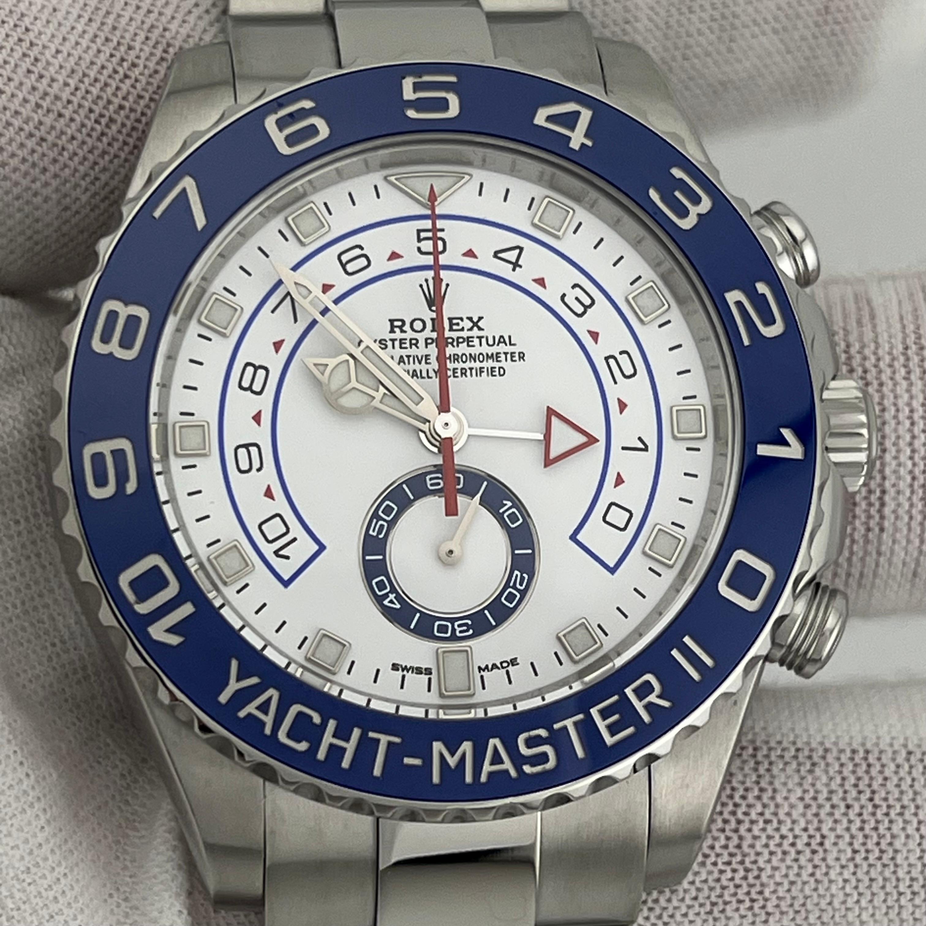 Rolex Yacht Master II 116680 44 mm céramique bleue acier inoxydable Boîte papier 1