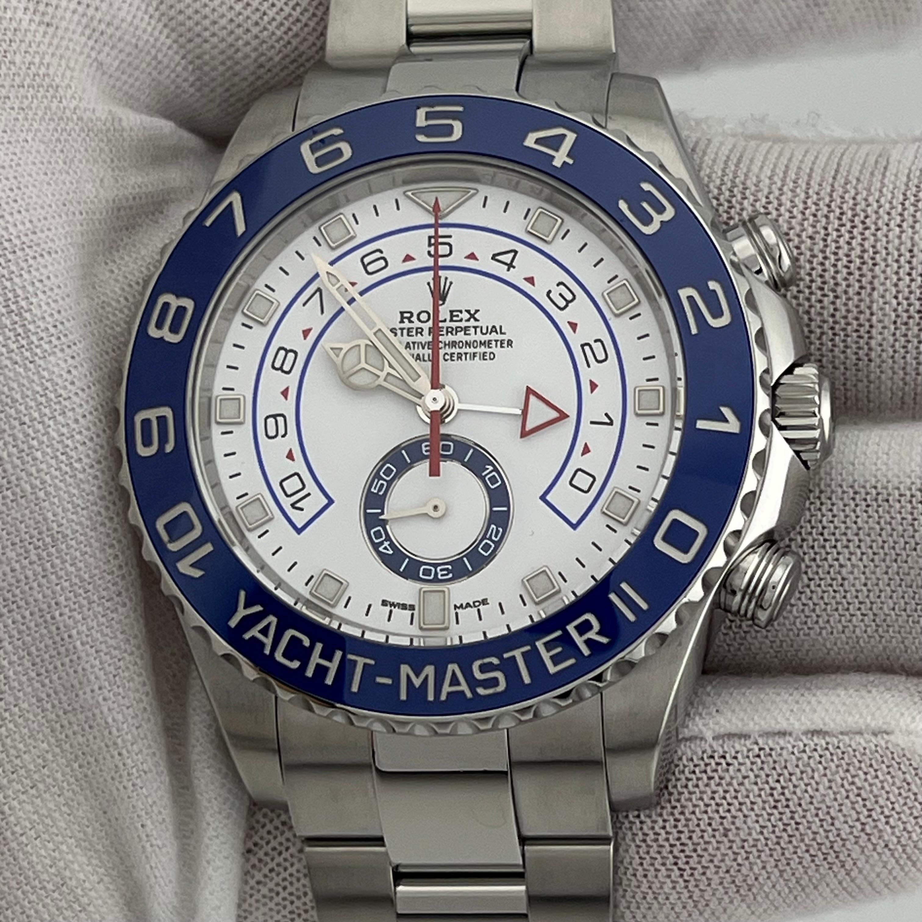 Rolex Yacht Master II 116680 44 mm céramique bleue acier inoxydable Boîte papier 2