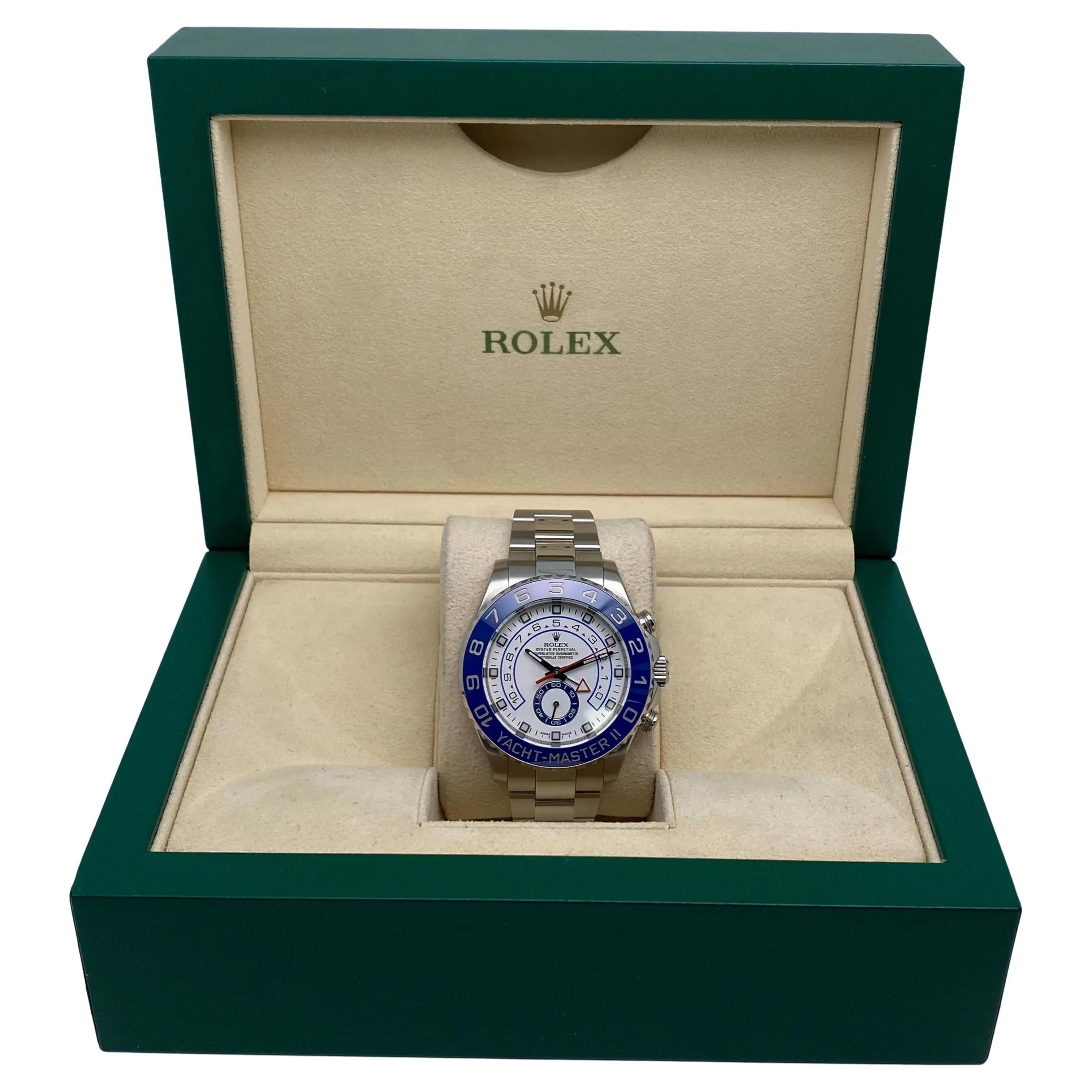 Rolex Yacht-Master II 116680 Command Bezel White Dial Steel Automatic Mens Watch in vendita