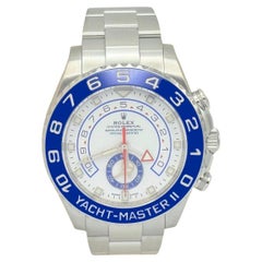 Rolex Yacht Master II 116680 Weißes Zifferblatt Blaues Zifferblatt Keramik Stahl Box Papier 44mm