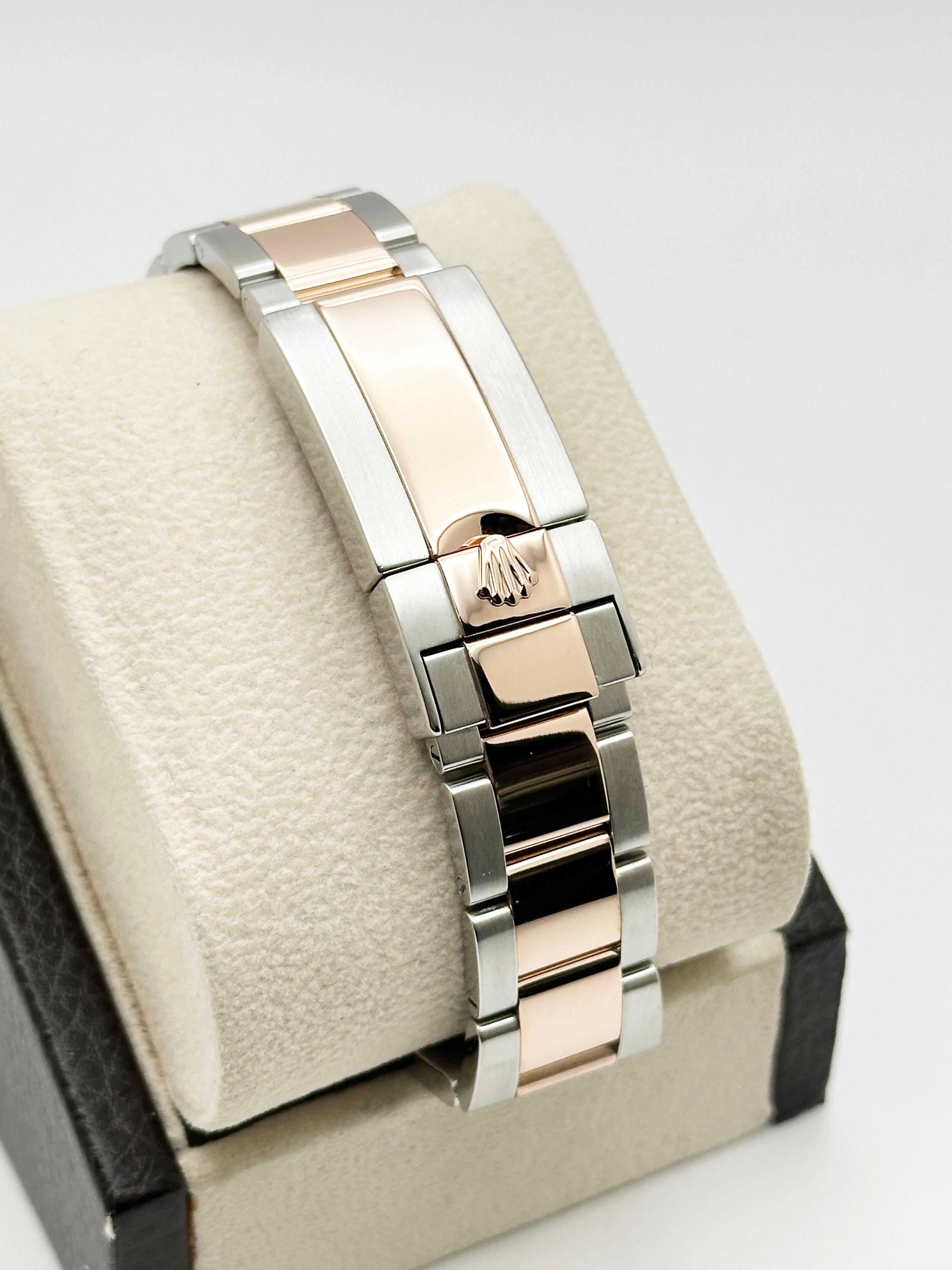 Rolex Yacht Master II 116681 44mm Céramique bleue Or rose 18K Stainless Box Paper en vente 3