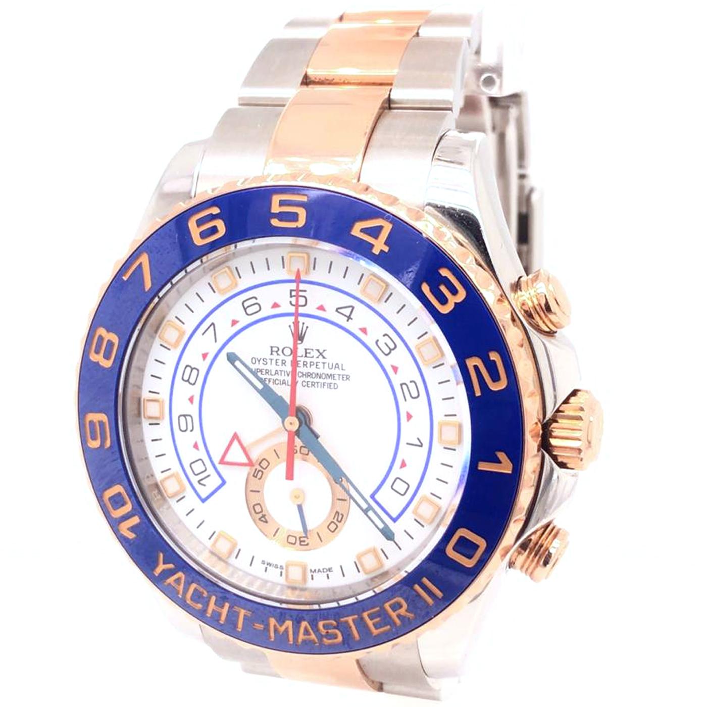 Rolex Yacht-Master II 116681 Steel and Rose Gold Automatic Men's Watch In Good Condition In Aventura, FL