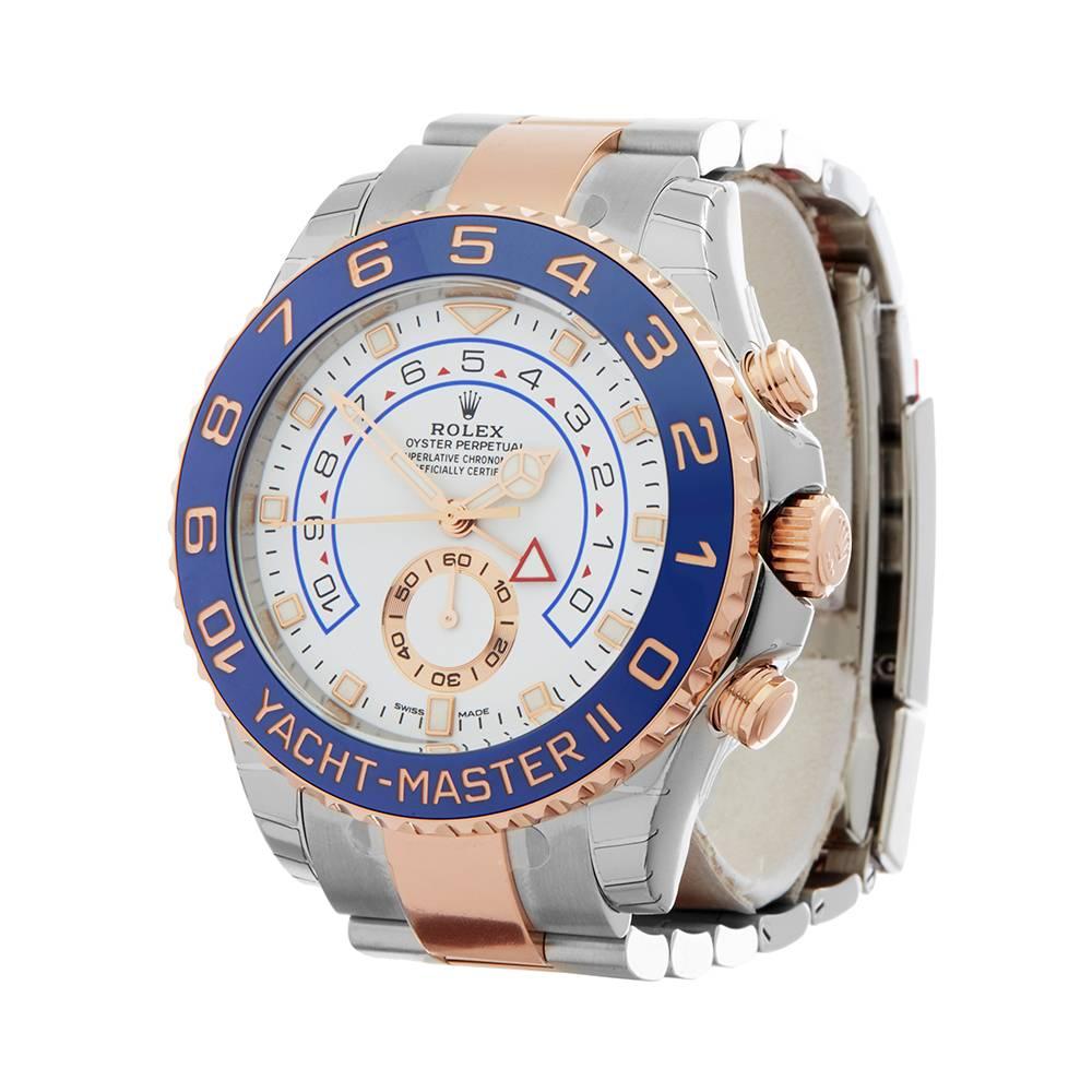 Ref: COM1558
Manufacturer: Rolex
Model: Yacht-Master II
Model Ref: 116681
Age: 29th January 2018
Gender: Mens
Complete With: Box & Guarantee
Dial: White Baton
Glass: Sapphire Crystal
Movement: Automatic
Water Resistance: To Manufacturers