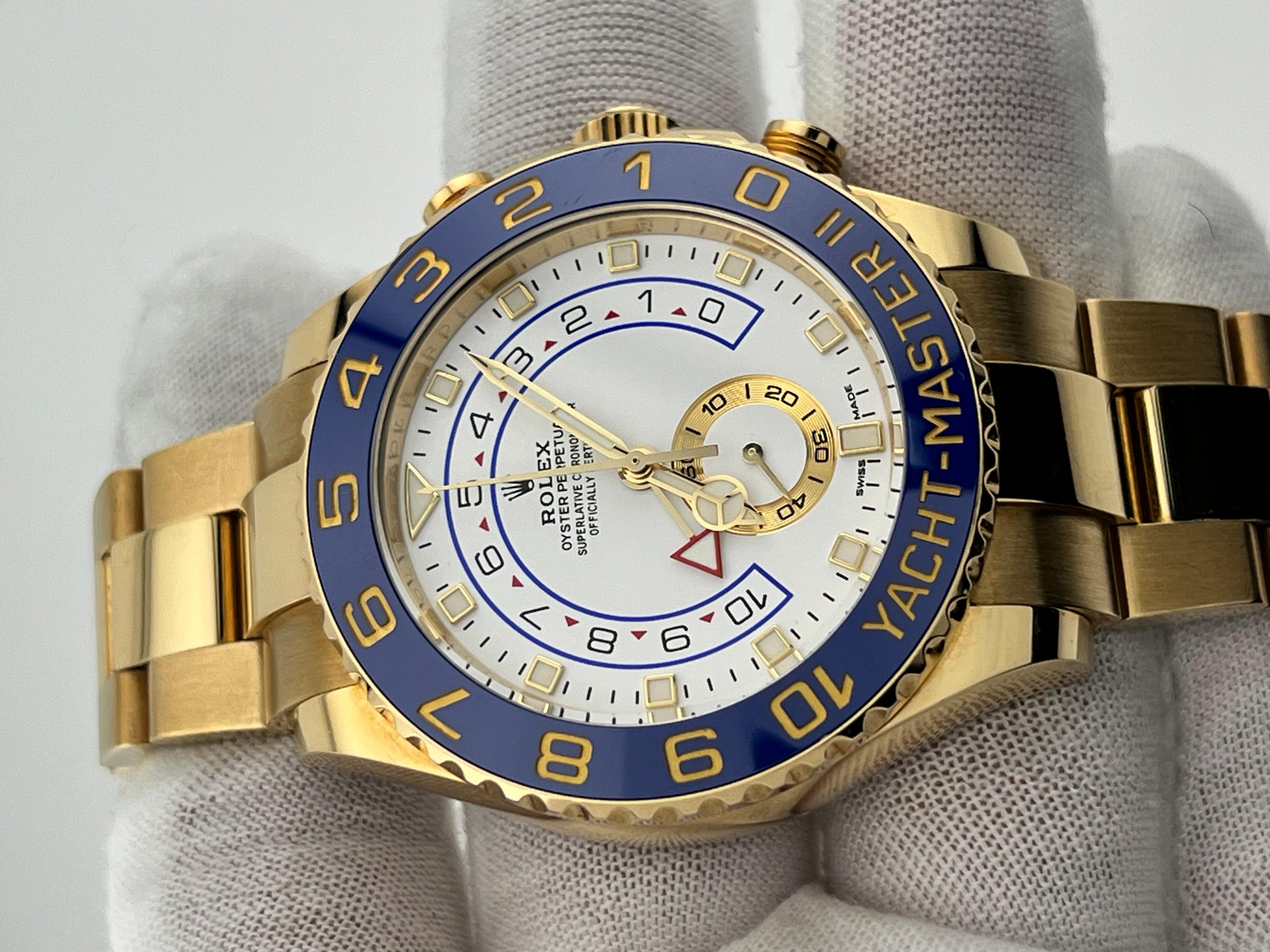 Rolex Yacht Master II 116688 Oro Amarillo 18K Cerámica Azul 44mm Caja Papel 2022 en venta 9