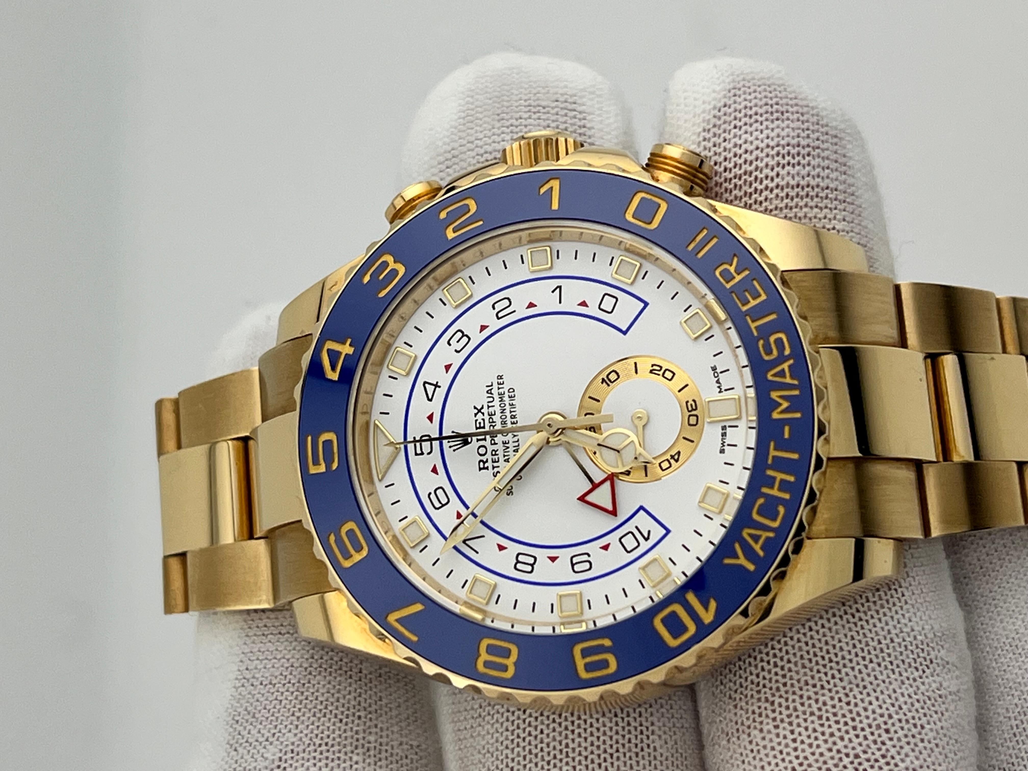 Rolex Yacht Master II 116688 Oro Amarillo 18K Cerámica Azul 44mm Caja Papel 2022 en venta 1
