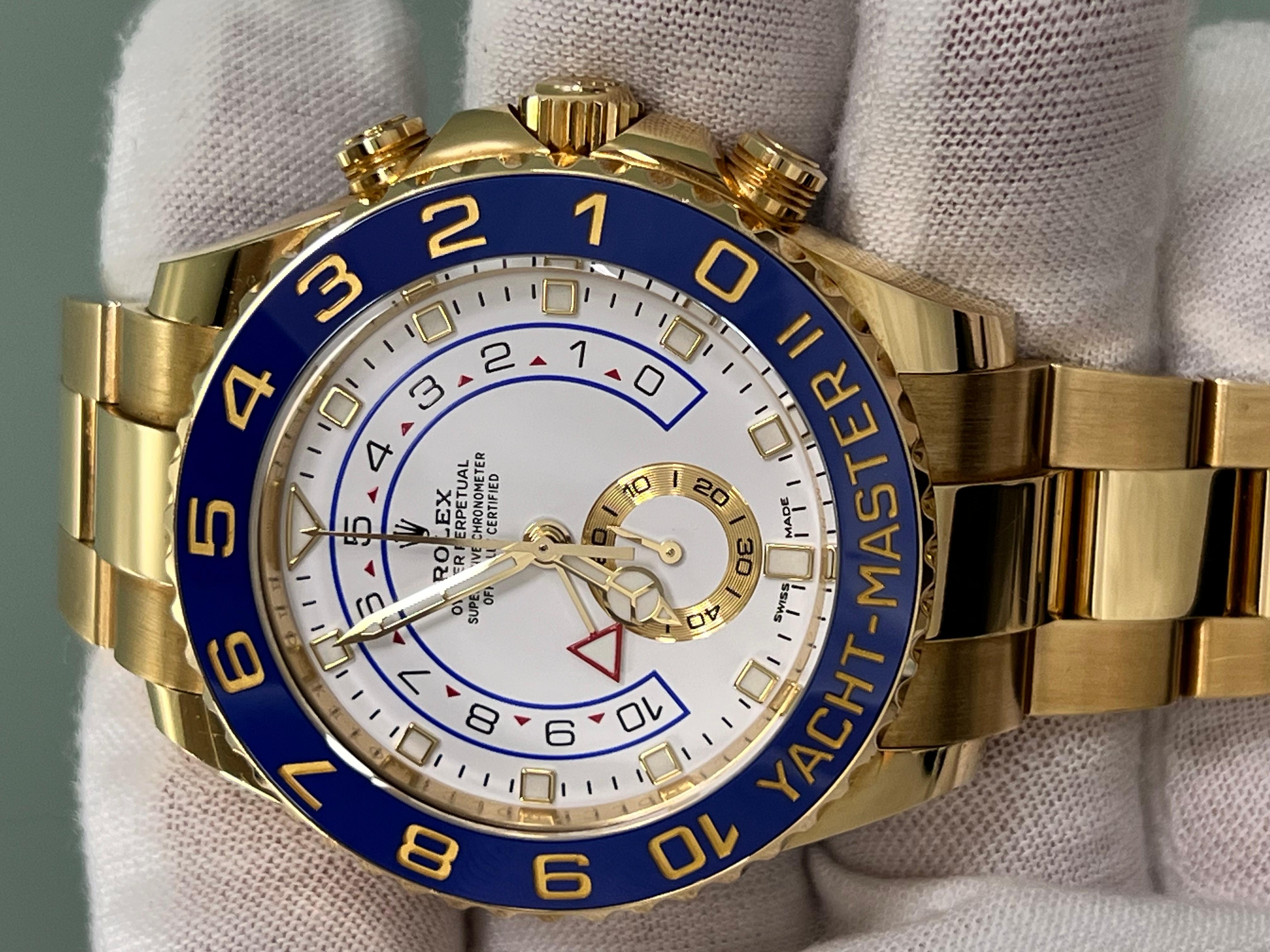 Rolex Yacht Master II 116688 Oro Amarillo 18K Cerámica Azul 44mm Caja Papel 2022 en venta 2