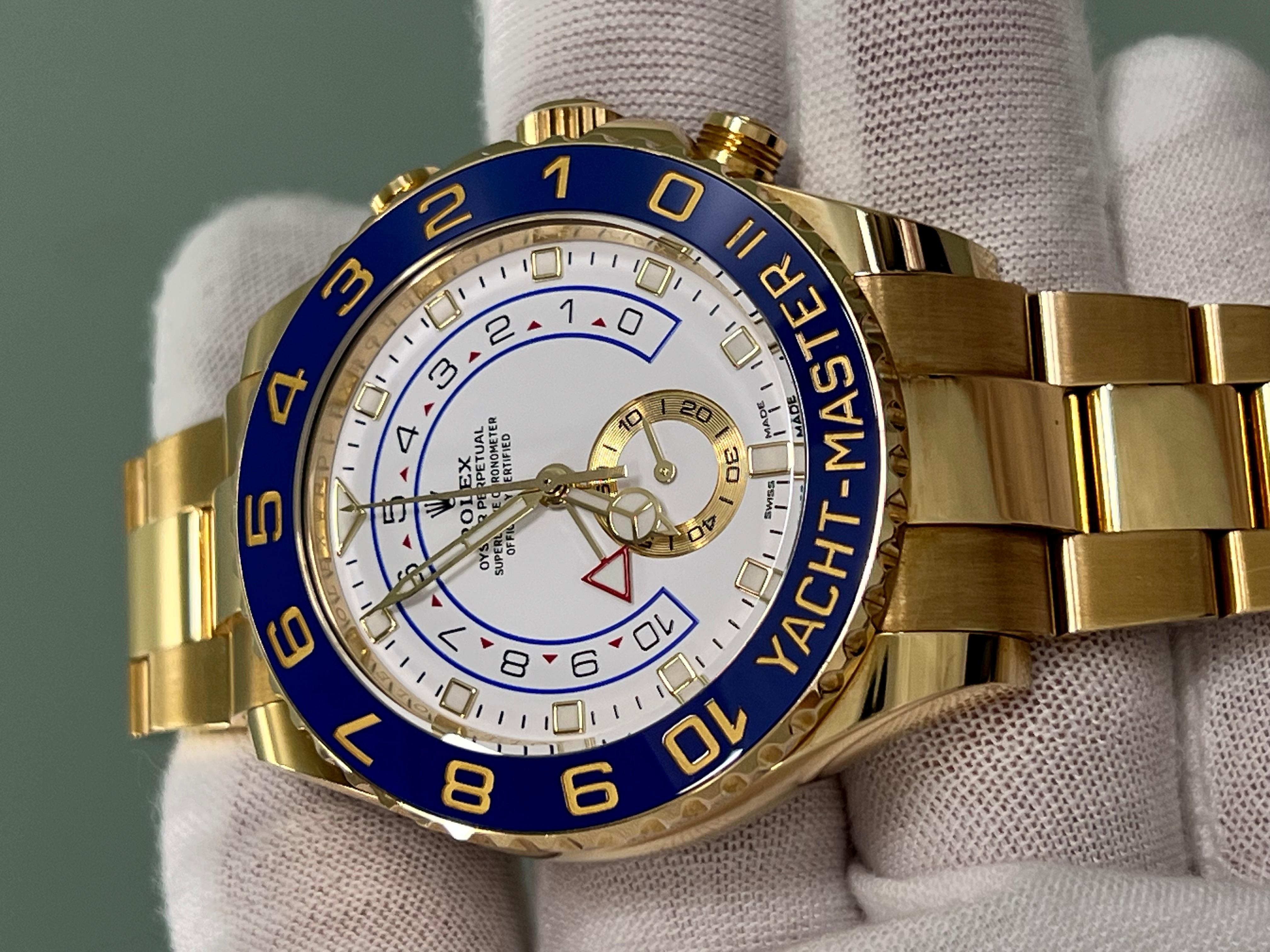 Rolex Yacht Master II 116688 Oro Amarillo 18K Cerámica Azul 44mm Caja Papel 2022 en venta 3
