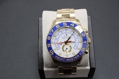 Rolex Yacht Master II 116688 Blue Ceramic Bezel 18 Karat Gold Box and Papers