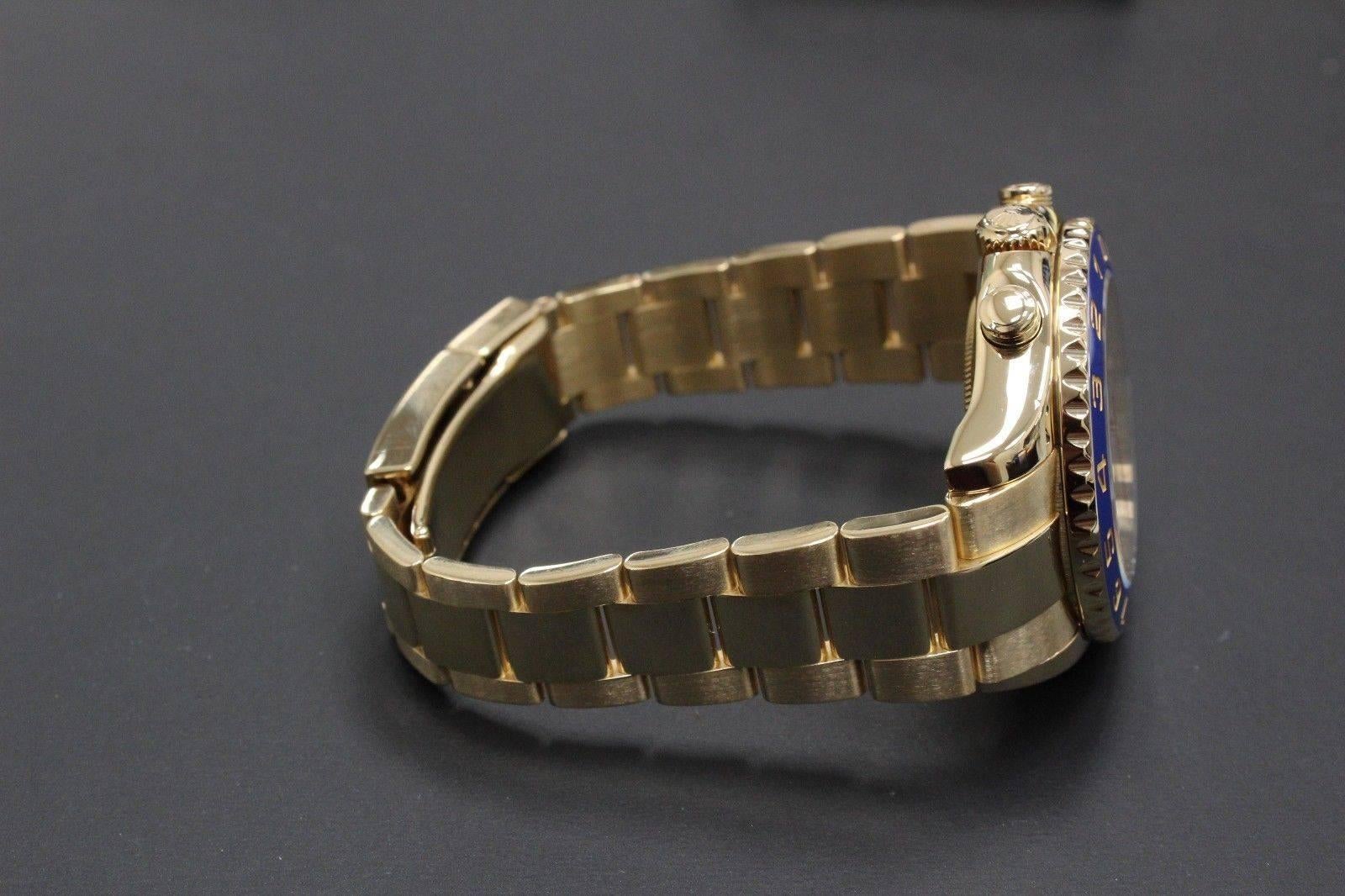 Rolex Yacht Master II 116688 Blue Ceramic Bezel 18 Karat Gold Box and Papers 1