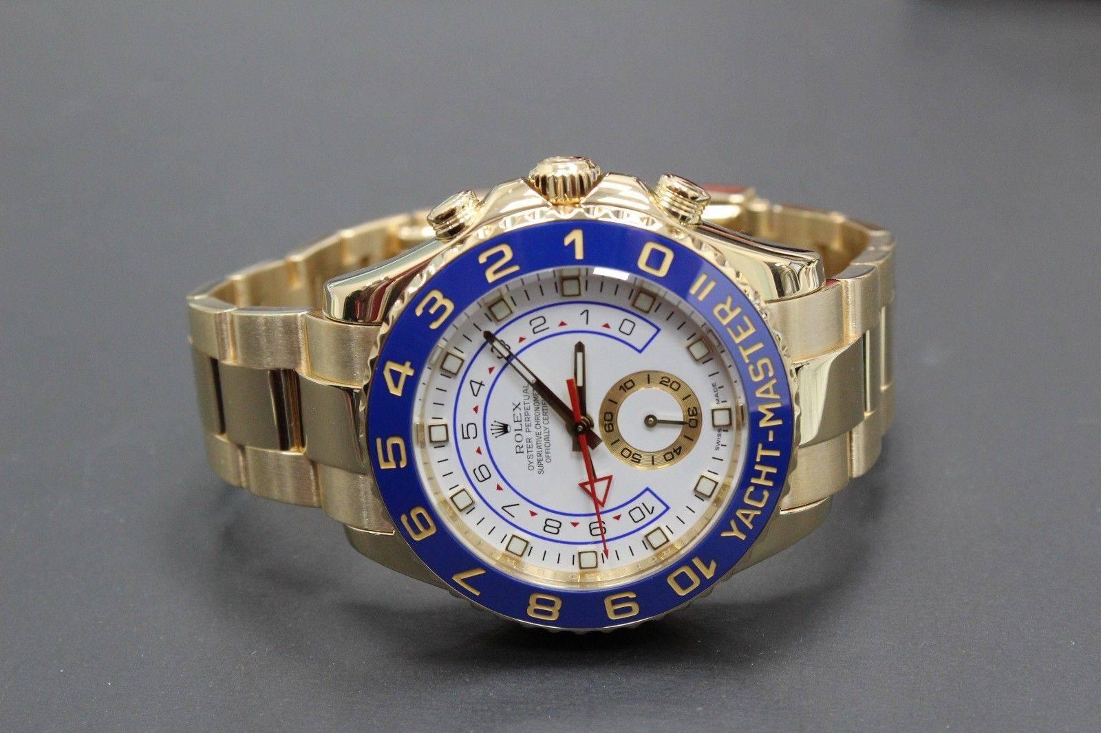 Rolex Yacht Master II 116688 Blue Ceramic Bezel 18 Karat Gold Box and Papers 2