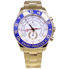 Rolex Yacht Master II 116688 Blue Ceramic Bezel 18 Karat Gold Box and Papers