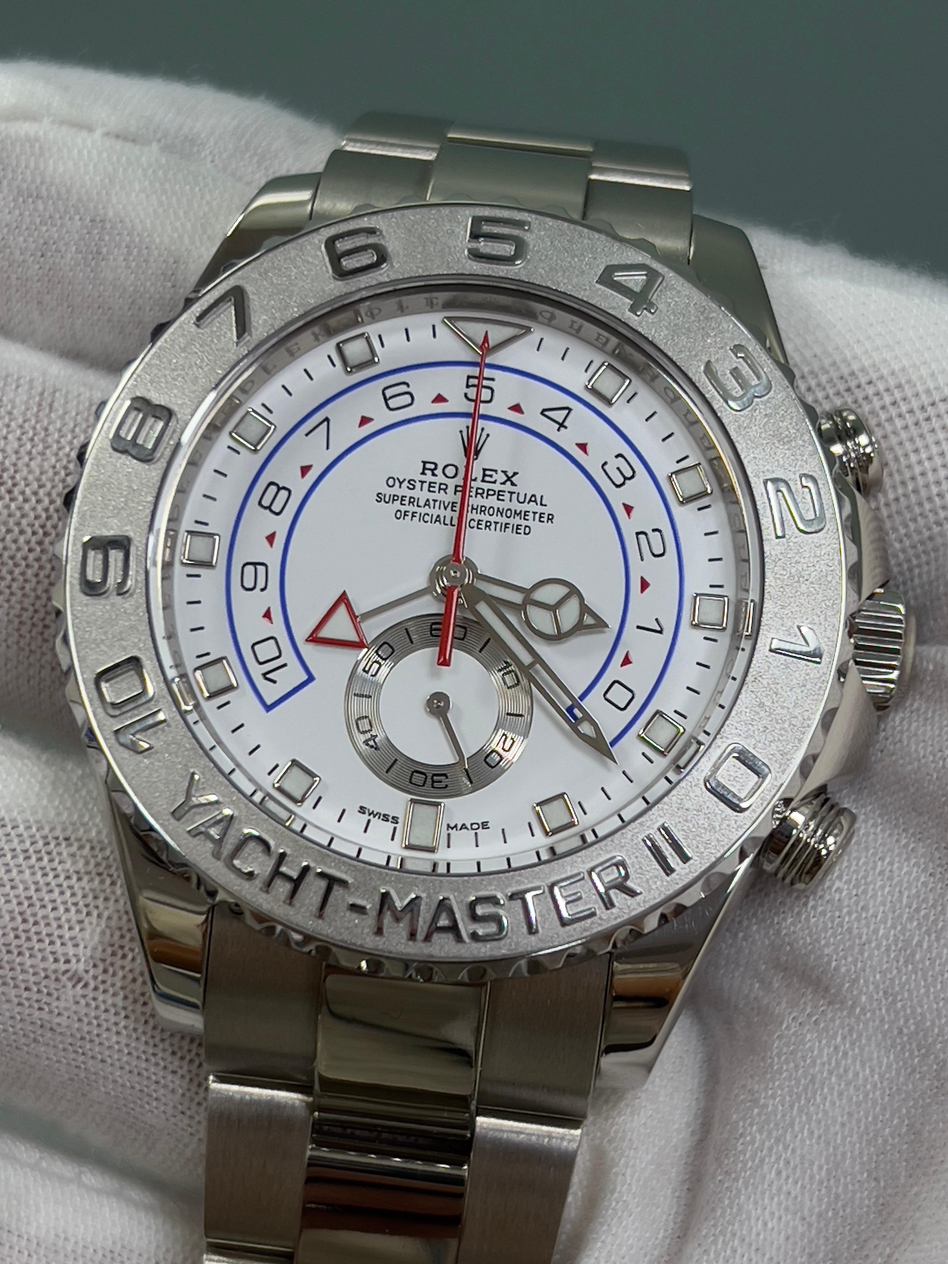 Rolex Yacht Master II 116689 44mm 18K Weißgold Platin Lünette Box Papiere 2022 6