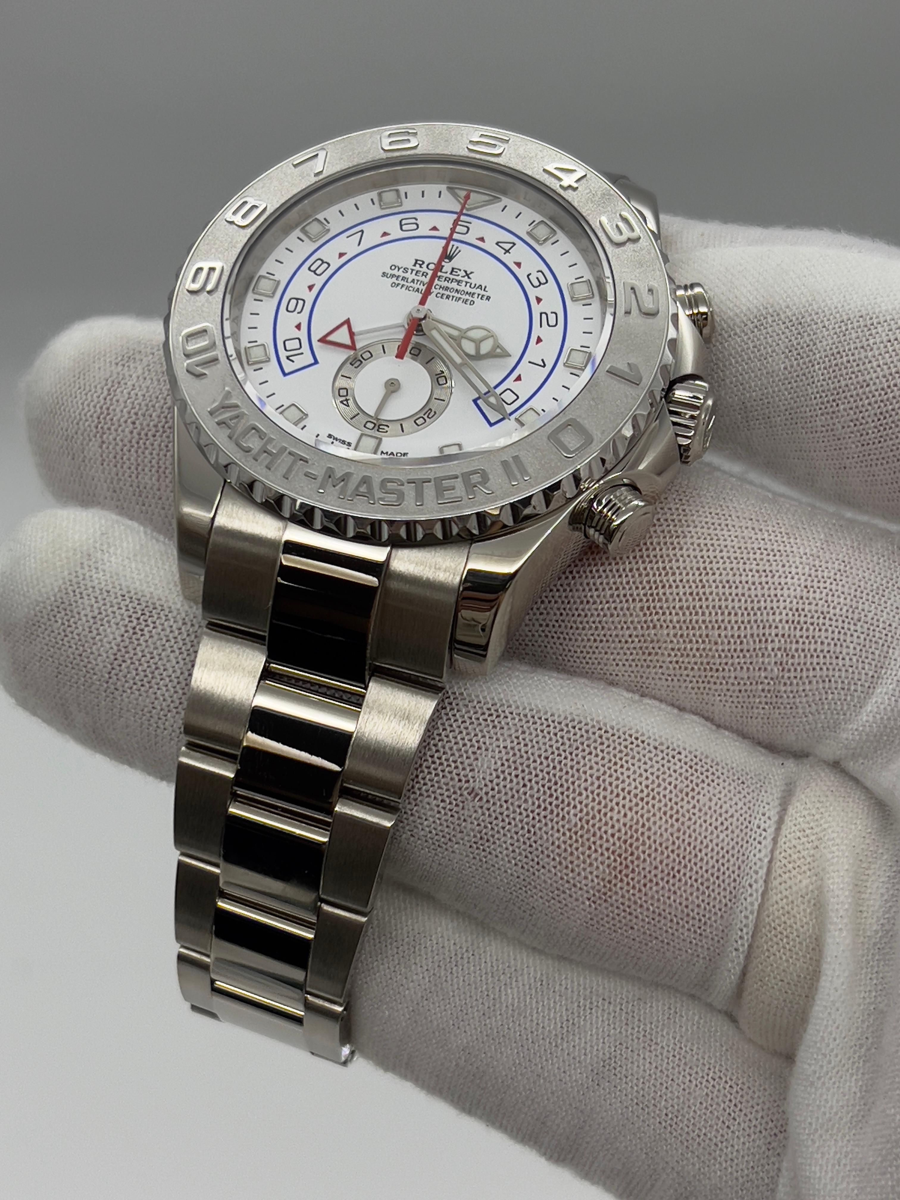 Rolex Yacht Master II 116689 44mm 18K Weißgold Platin Lünette Box Papiere 2022 Herren