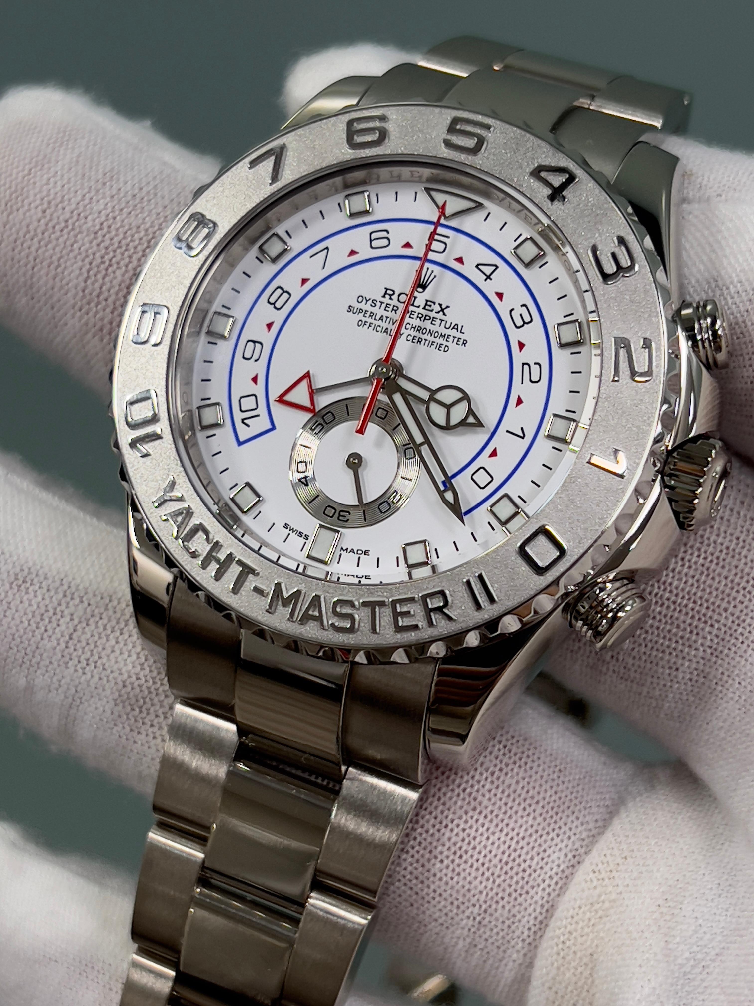 Rolex Yacht Master II 116689 44mm 18K Weißgold Platin Lünette Box Papiere 2022 5