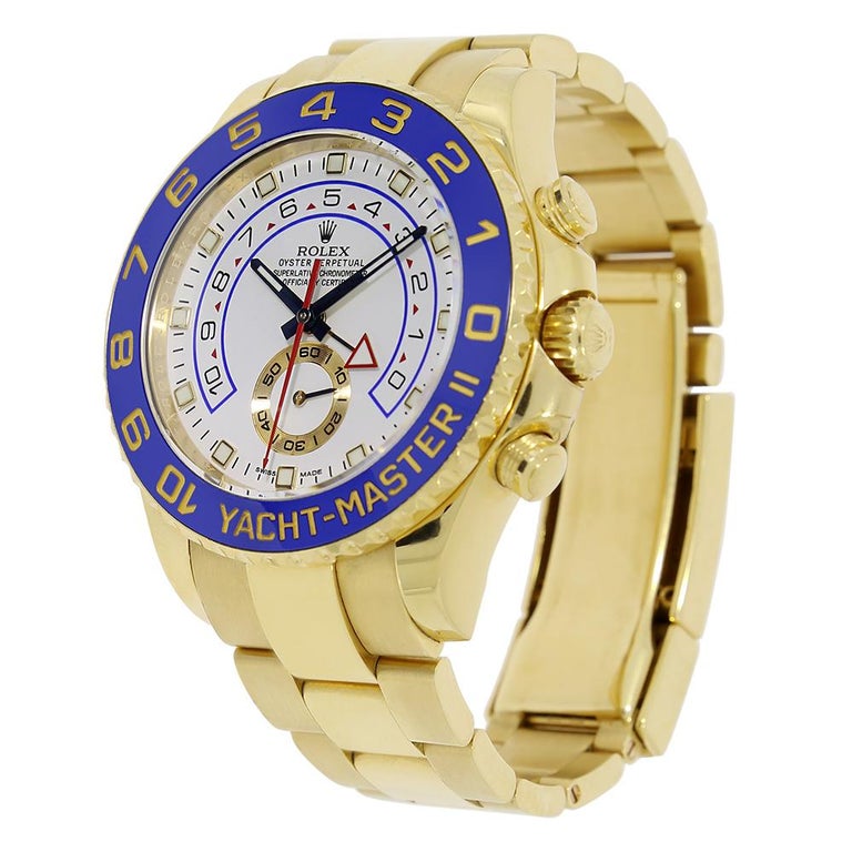 Rolex YachtMaster II 18 Karat Yellow Gold Oyster Watch 116688 For Sale at 1stDibs