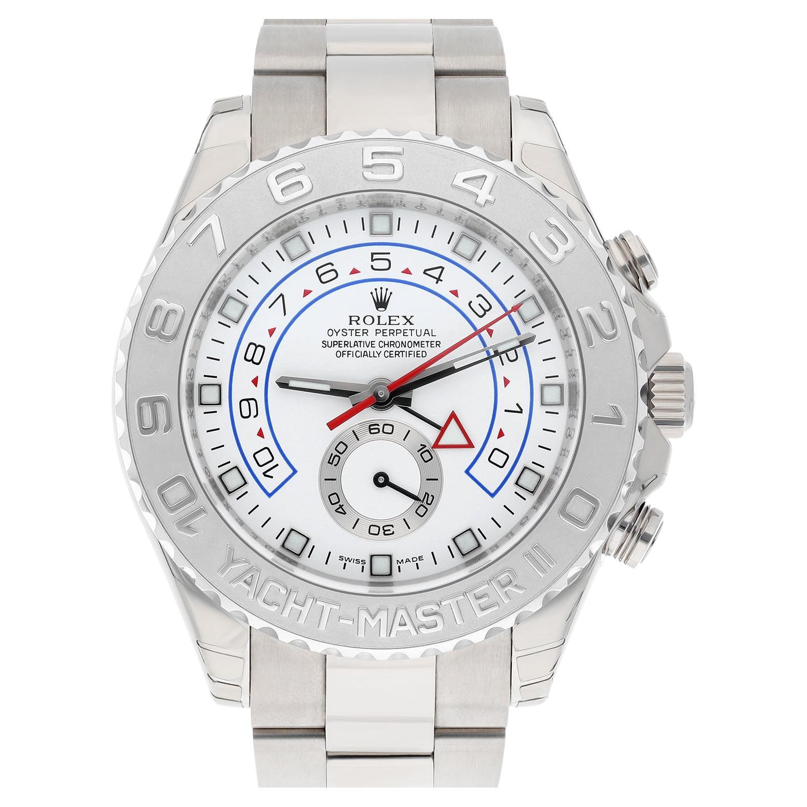 Rolex Yacht-Master II 18KT W/G Montre automatique pour hommes 116689 Complete Stickers en vente