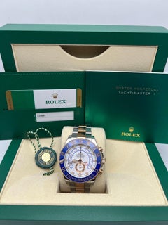 Rolex Yacht-Master II 44mm 116681 18K Rose & Steel Mercedes Hands Box Papers