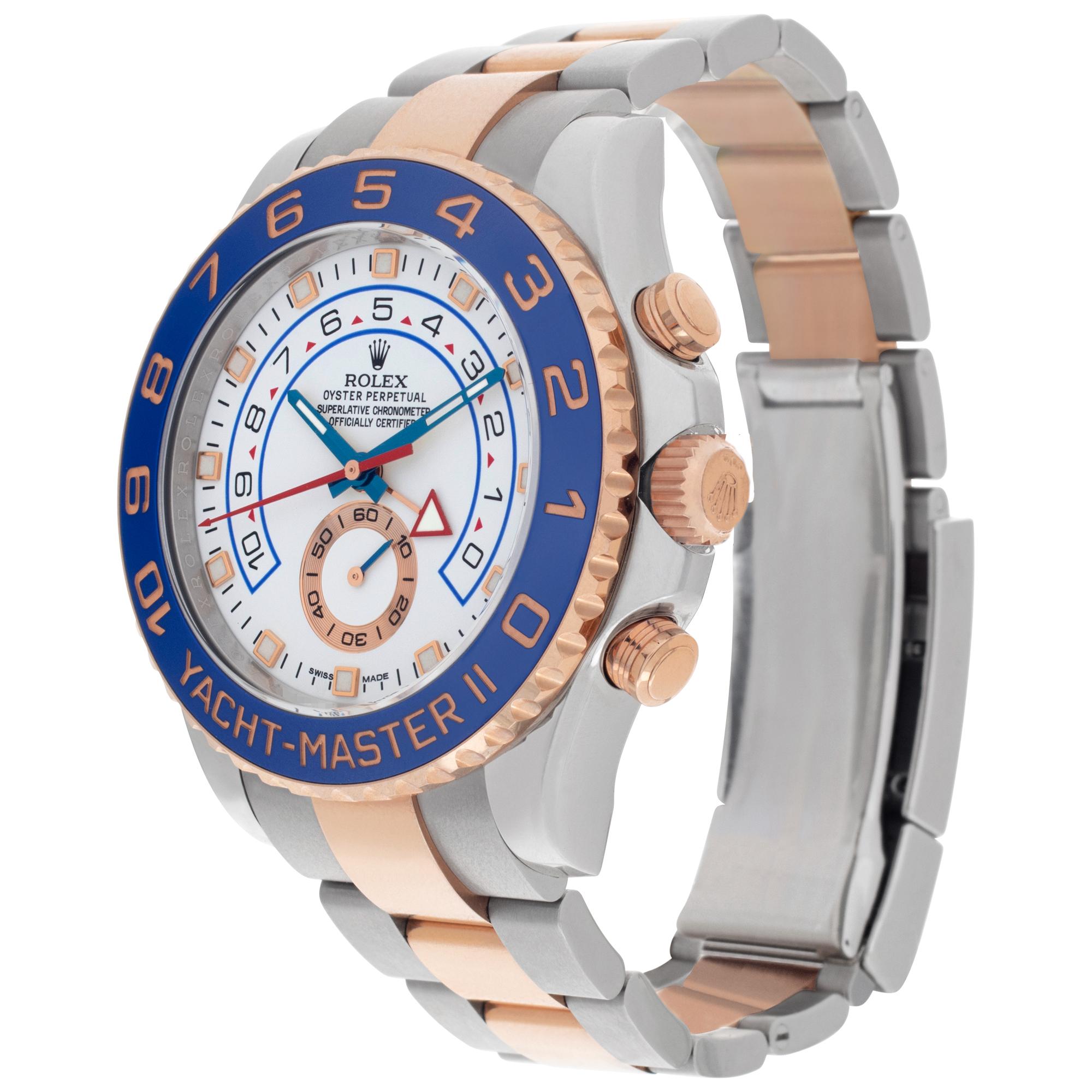 Rolex Yacht-Master II in stainless steel & 18k rose gold. Auto with Regatta countdown & sub-seconds. 44 mm case size. With box and papers. Ref 116681. **Bank wire only at this price** Fine Pre-owned Rolex Watch.

Certified preowned Sport Rolex