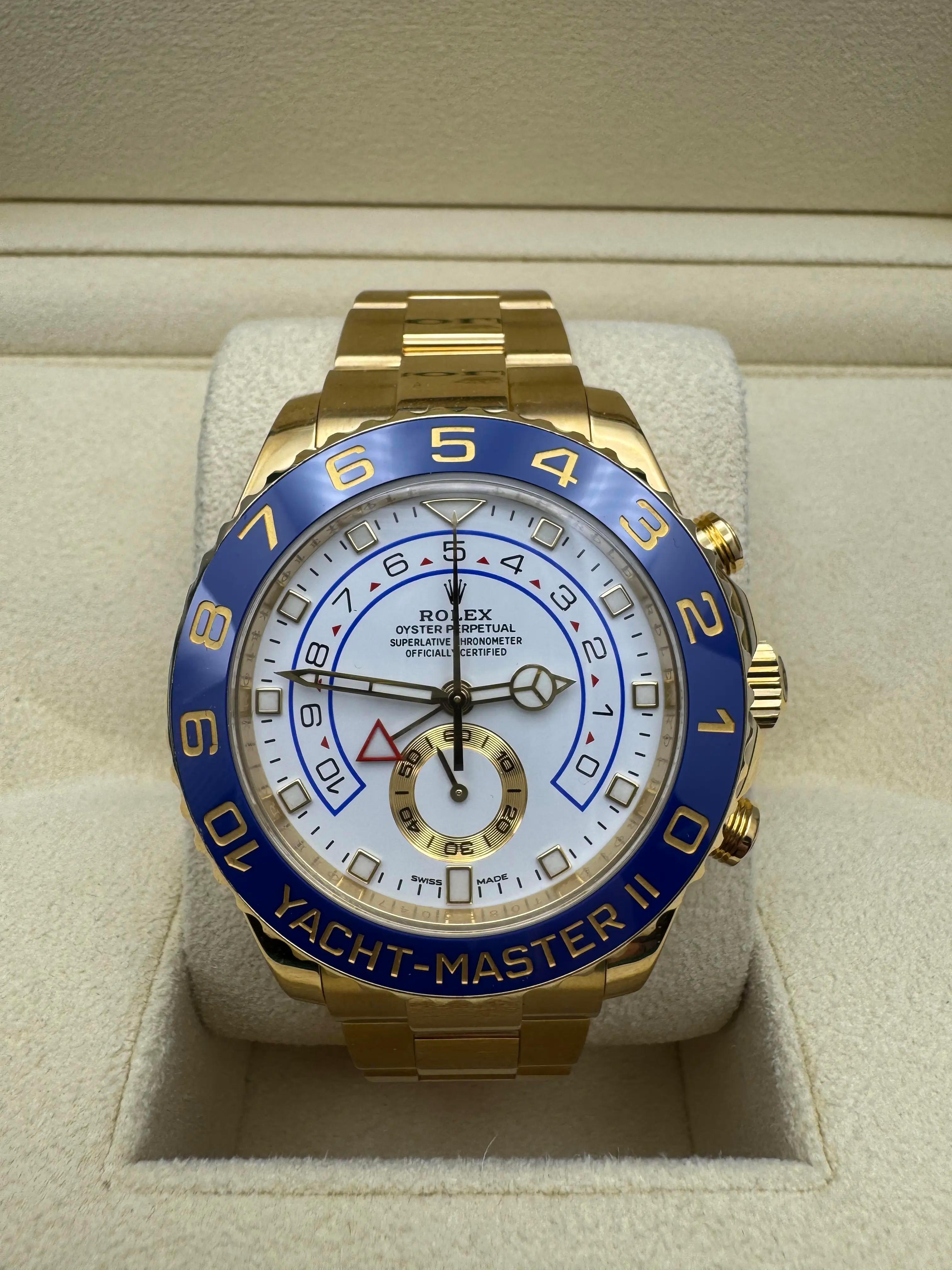 Rolex Yacht-Master II 44mm 116688 18K Solid Gold New Mercedes Hands Box Papers For Sale 7
