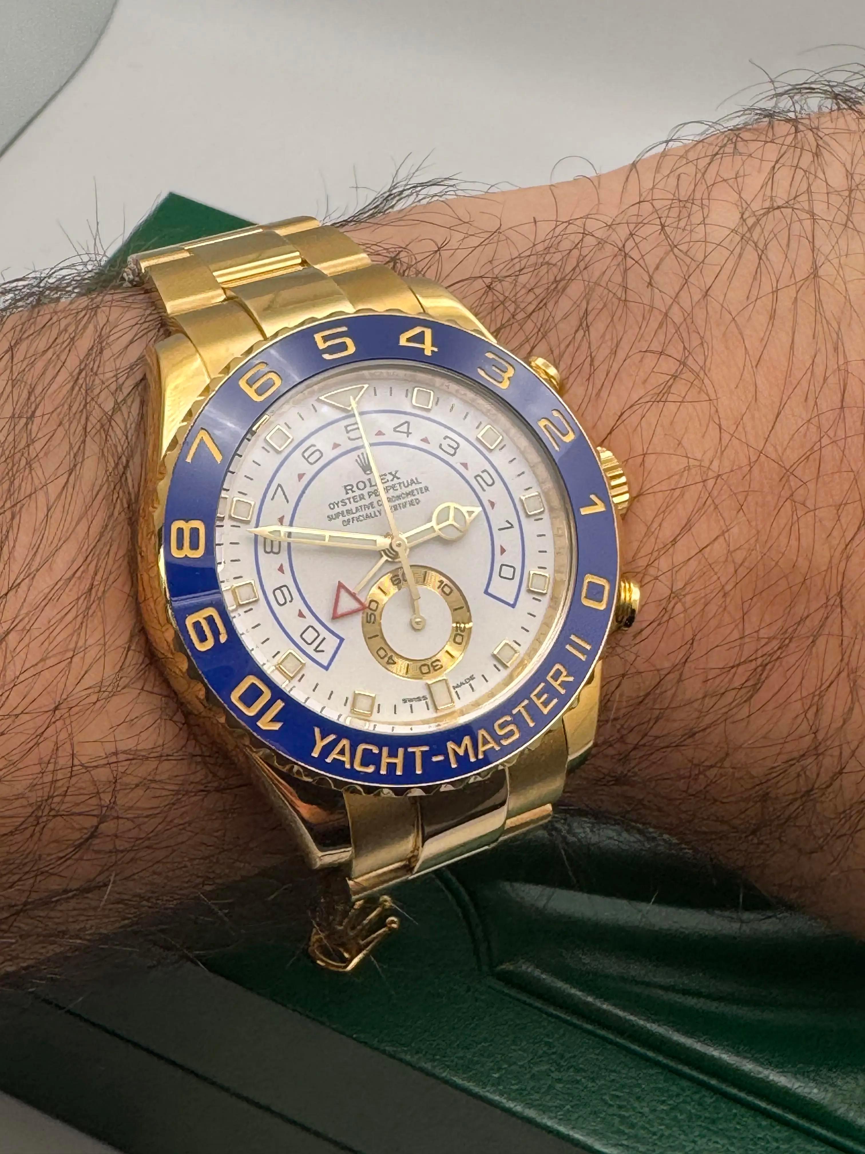 Men's Rolex Yacht-Master II 44mm 116688 18K Solid Gold New Mercedes Hands Box Papers For Sale