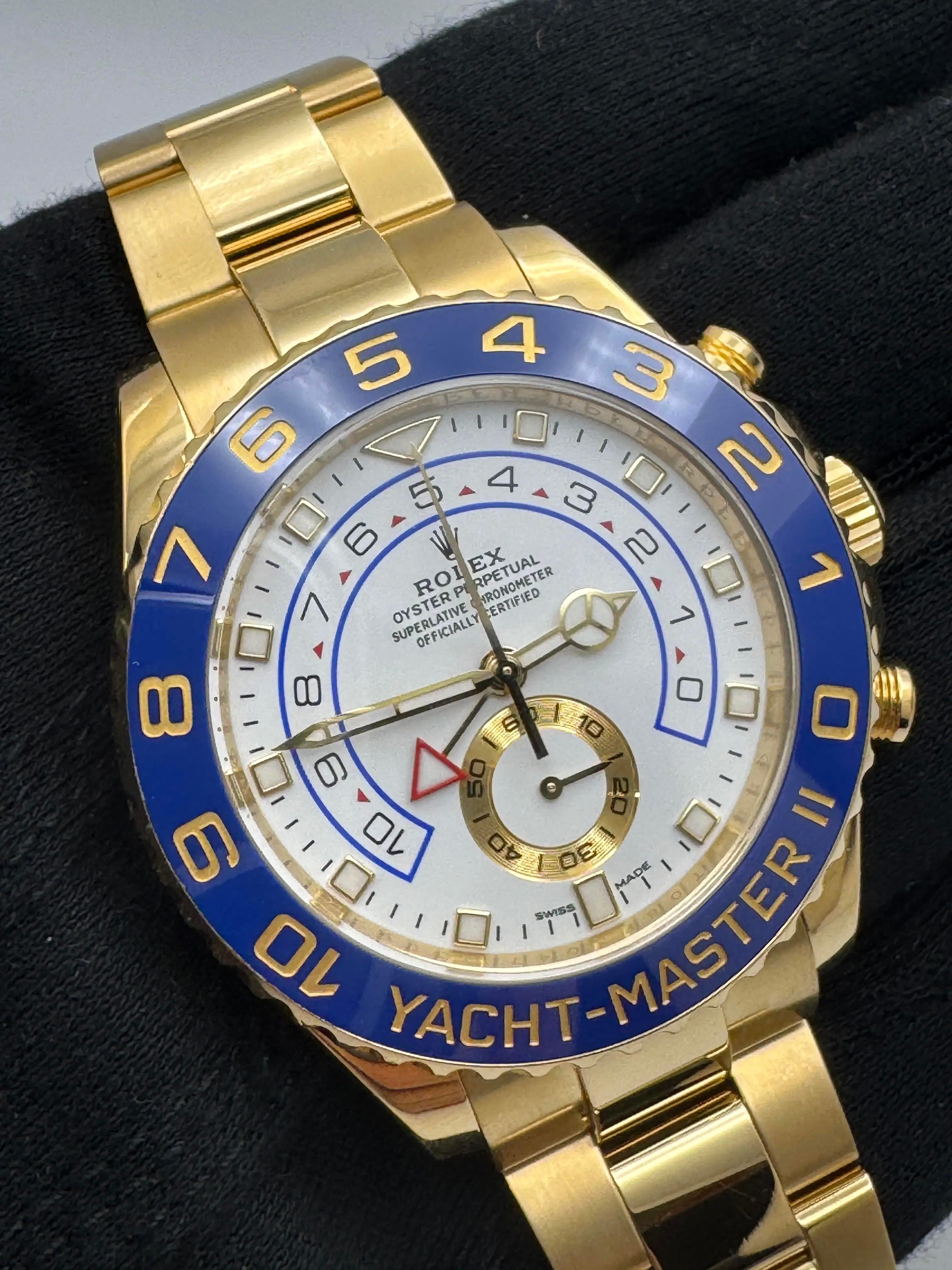Rolex Yacht-Master II 44mm 116688 18K Solid Gold New Mercedes Hands Box Papers For Sale 1