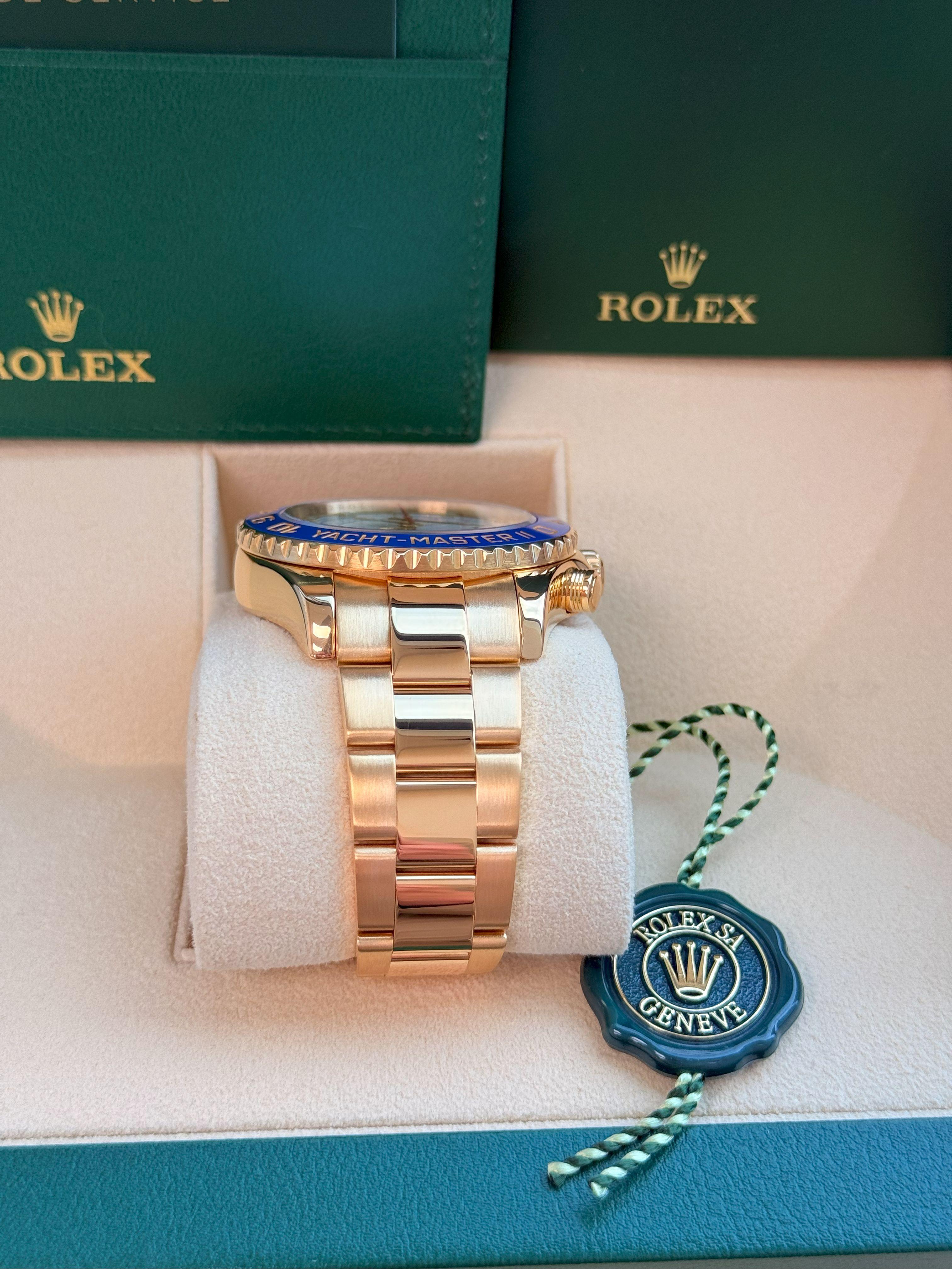 Rolex Yacht-Master II 44mm Chronograph Yellow Gold Oyster Bracelet Watch 116688 For Sale 10