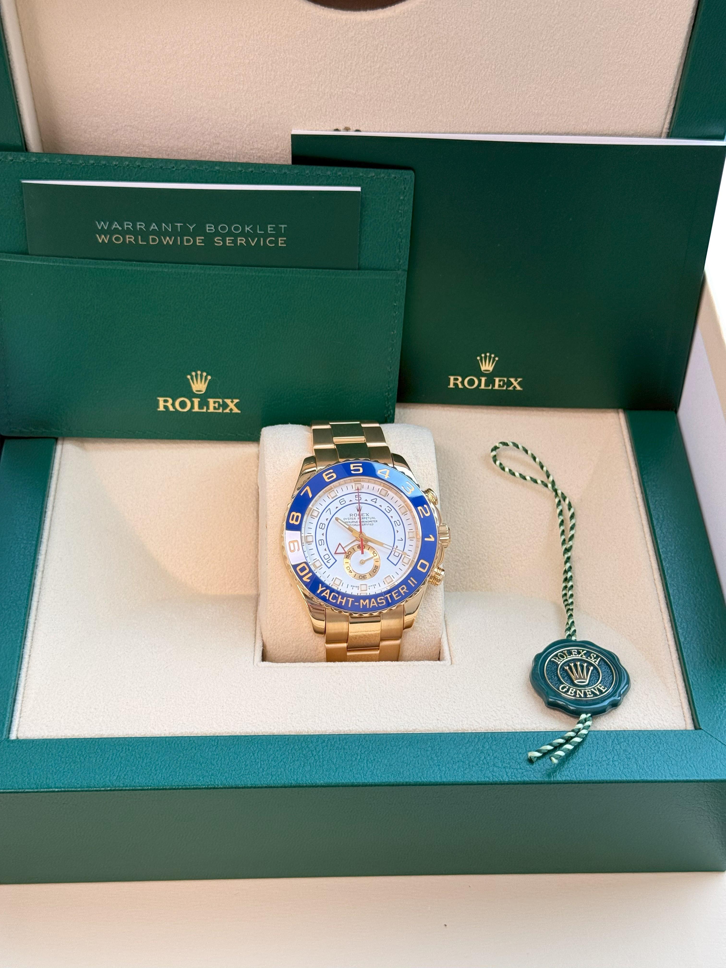 Rolex Yacht-Master II 44mm Chronograph Yellow Gold Oyster Bracelet Watch 116688 For Sale 1