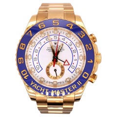 Used Rolex Yacht-Master II 44mm Oyster Perpetual 18k Yellow Gold White Dial 116688