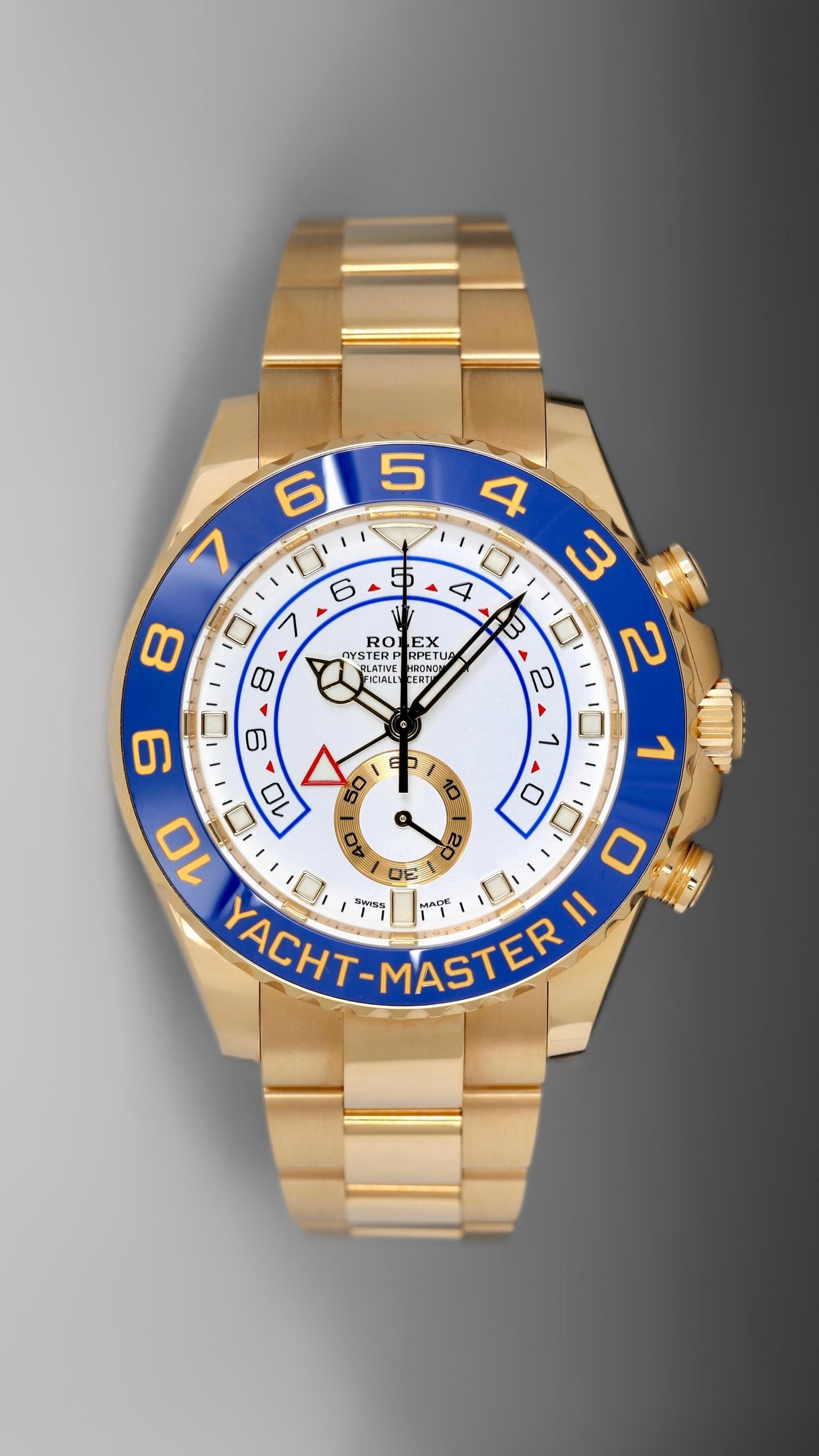 Men's Rolex Yacht-Master II 44mm White Dial Gold & Stainless Steel  2023 Style:116681