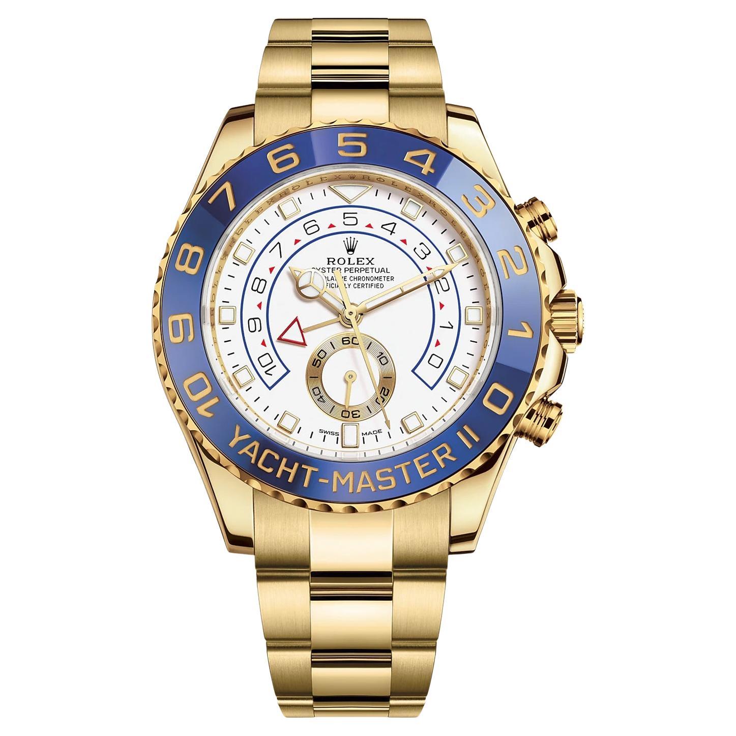 Rolex Yellow Gold Yacht-Master Wristwatch with Mother-of-Pearl Dial Ref ...