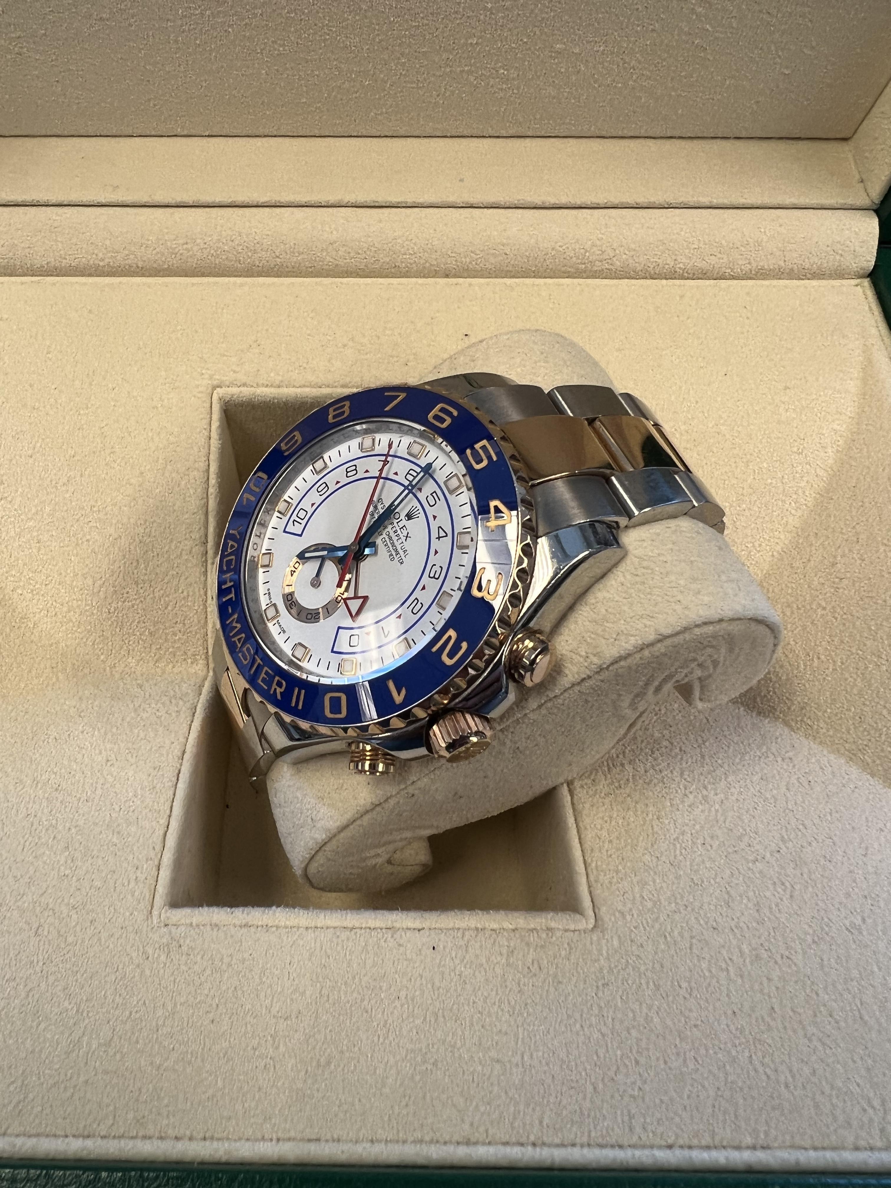 Contemporary Rolex Yacht-Master II Certified Two Tone Rose Gold For Sale