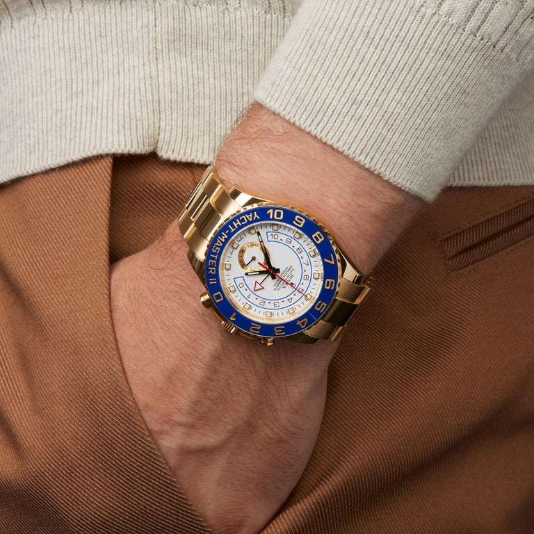Rolex YachtMaster II Chronograph 18 Karat Yellow Gold 116688 at 1stDibs