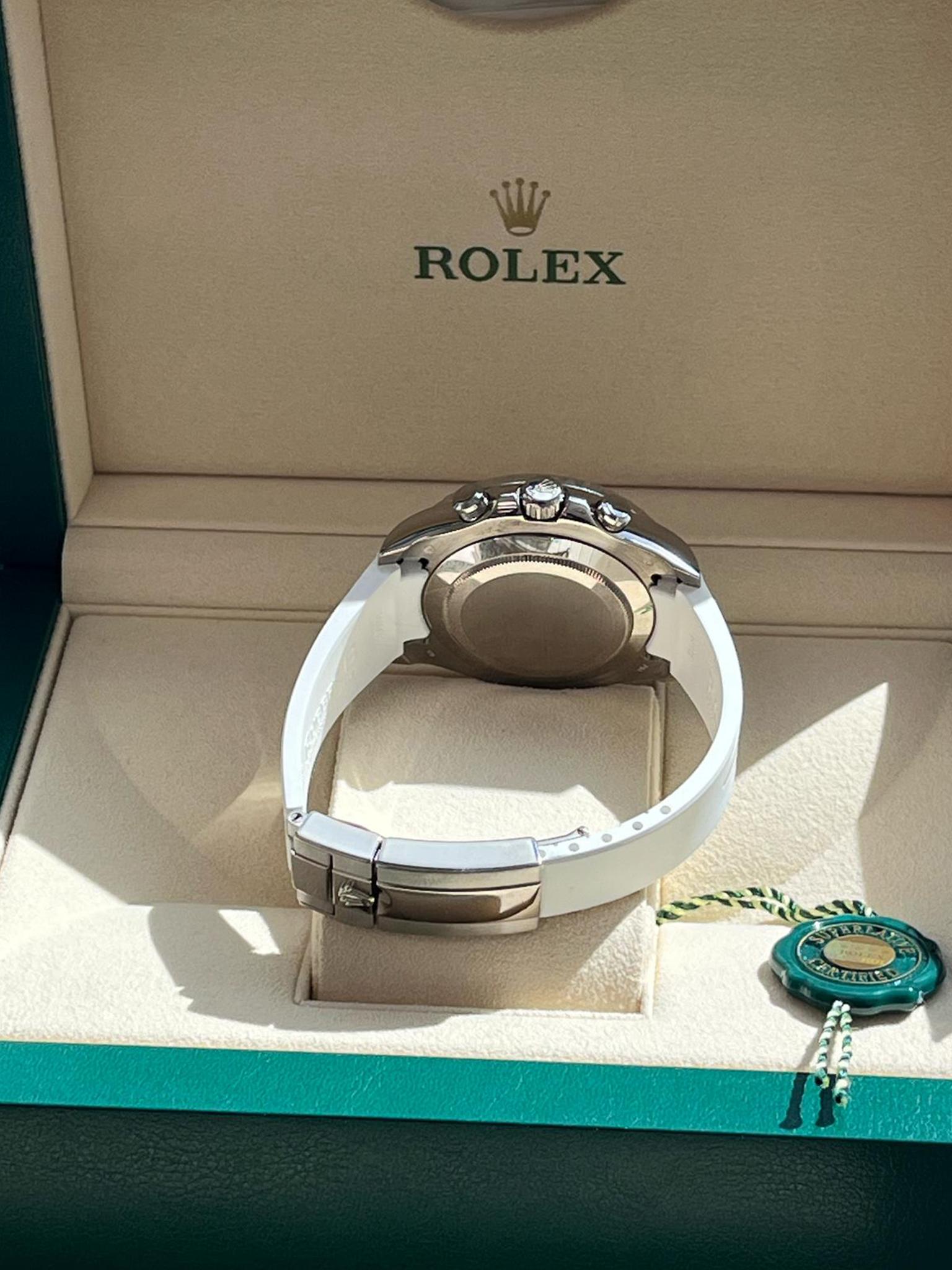 Rolex Yacht-Master II Regatta 44mm Weißgold Platin-Uhr mit Gummiriemen 116689 im Angebot 13