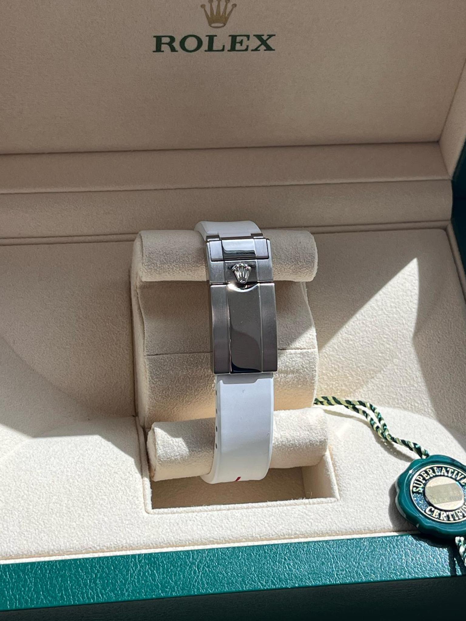 Rolex Yacht-Master II Regatta 44mm Weißgold Platin-Uhr mit Gummiriemen 116689 im Angebot 14