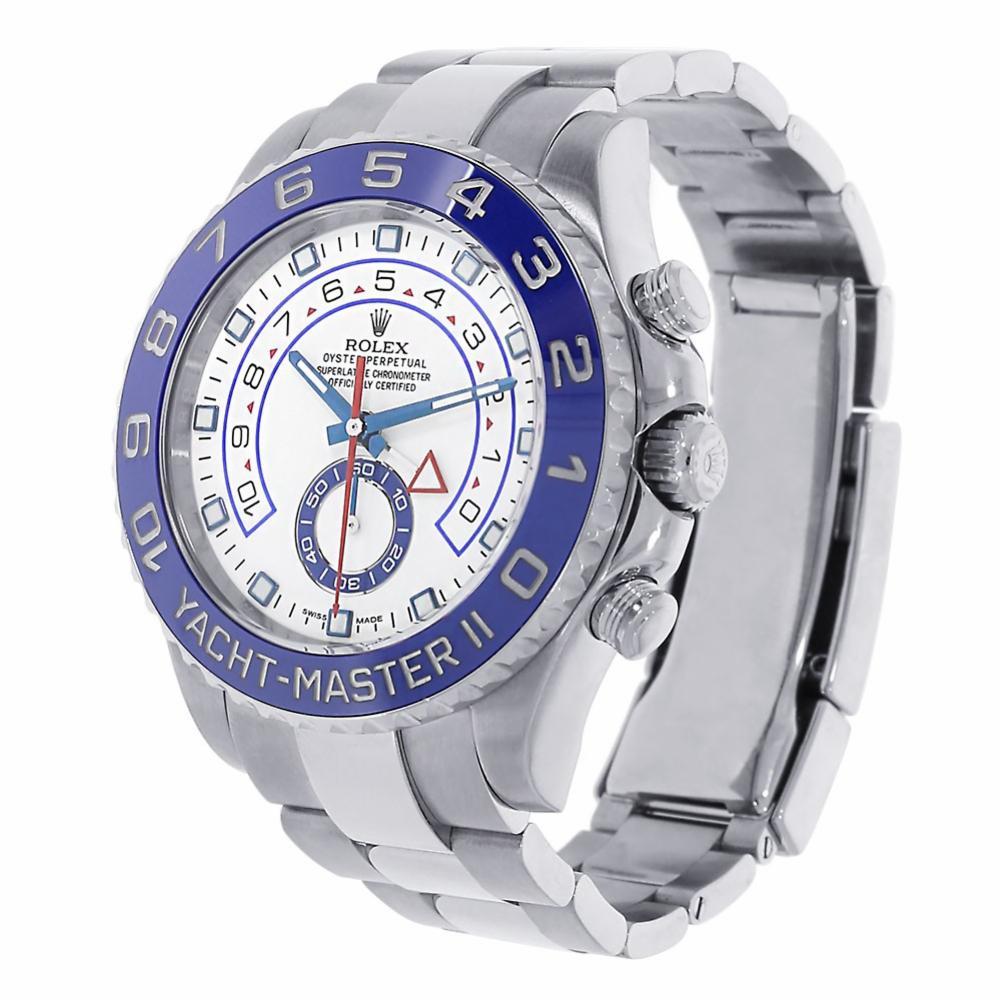 Contemporary Rolex Yacht-Master II Stainless Steel Watch Blue Ceramic 116680