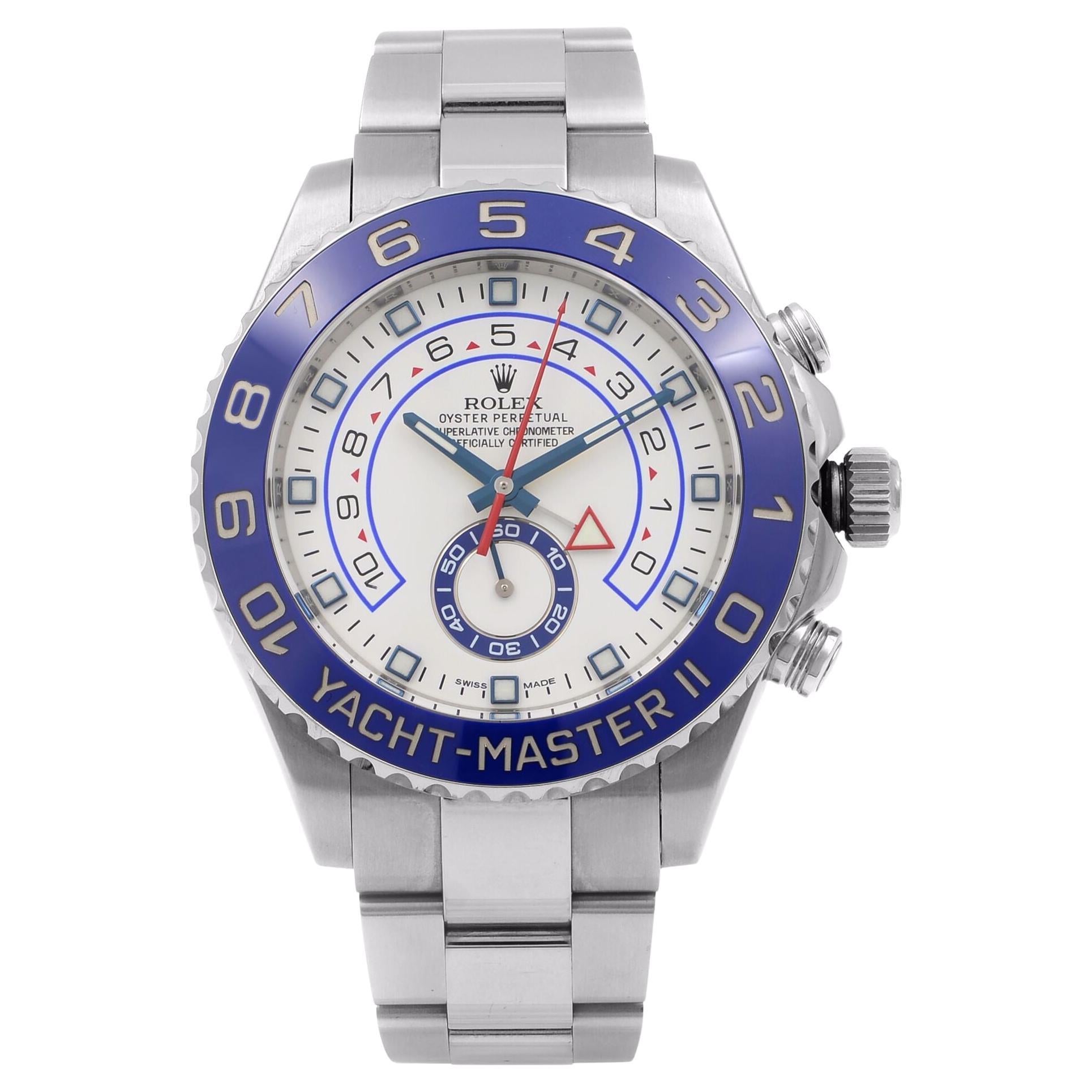 Rolex Yacht-Master II Steel Ceramic Chronograph White Dial Men Watch 116680-0002