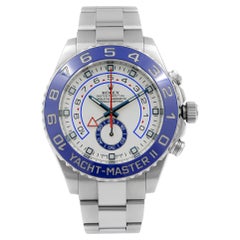 Rolex Yacht-Master II Montre pour hommes 116680 en acier céramique avec cadran blanc et cadran bleu